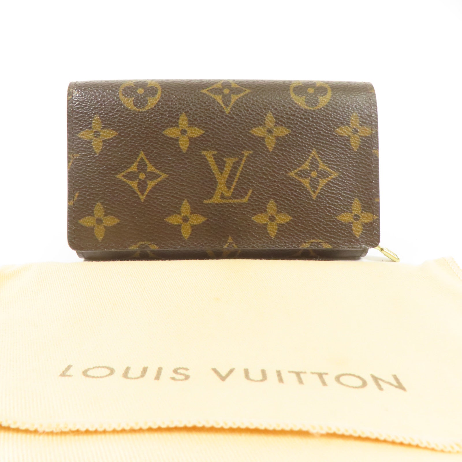 LOUIS VUITTON Monogram Porte Monnaie Tresor金扣錢包
