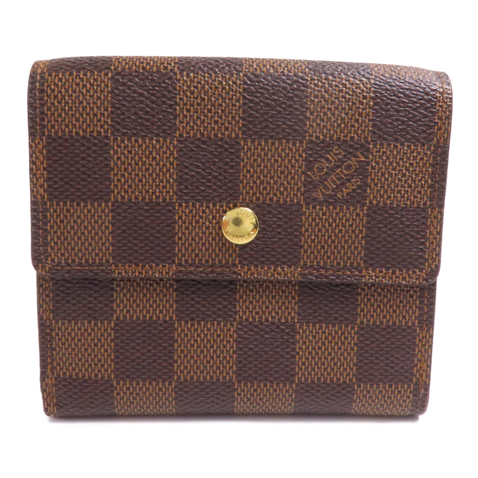 LOUIS VUITTON Damier Porteuille Elise Wallet金扣錢包