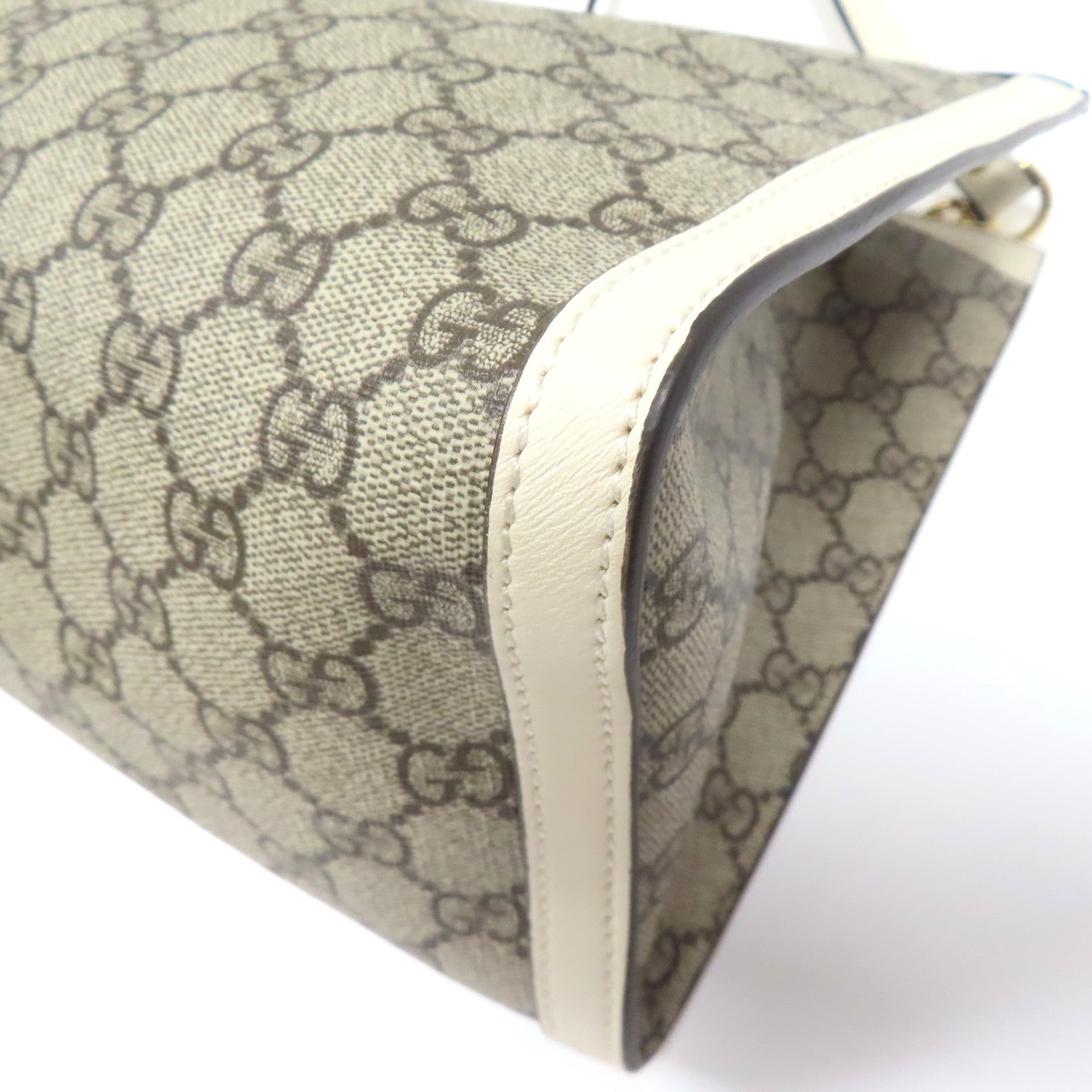 GUCCI 【激減優惠】塗層帆布Shoulder Bag金扣肩背袋啡色
