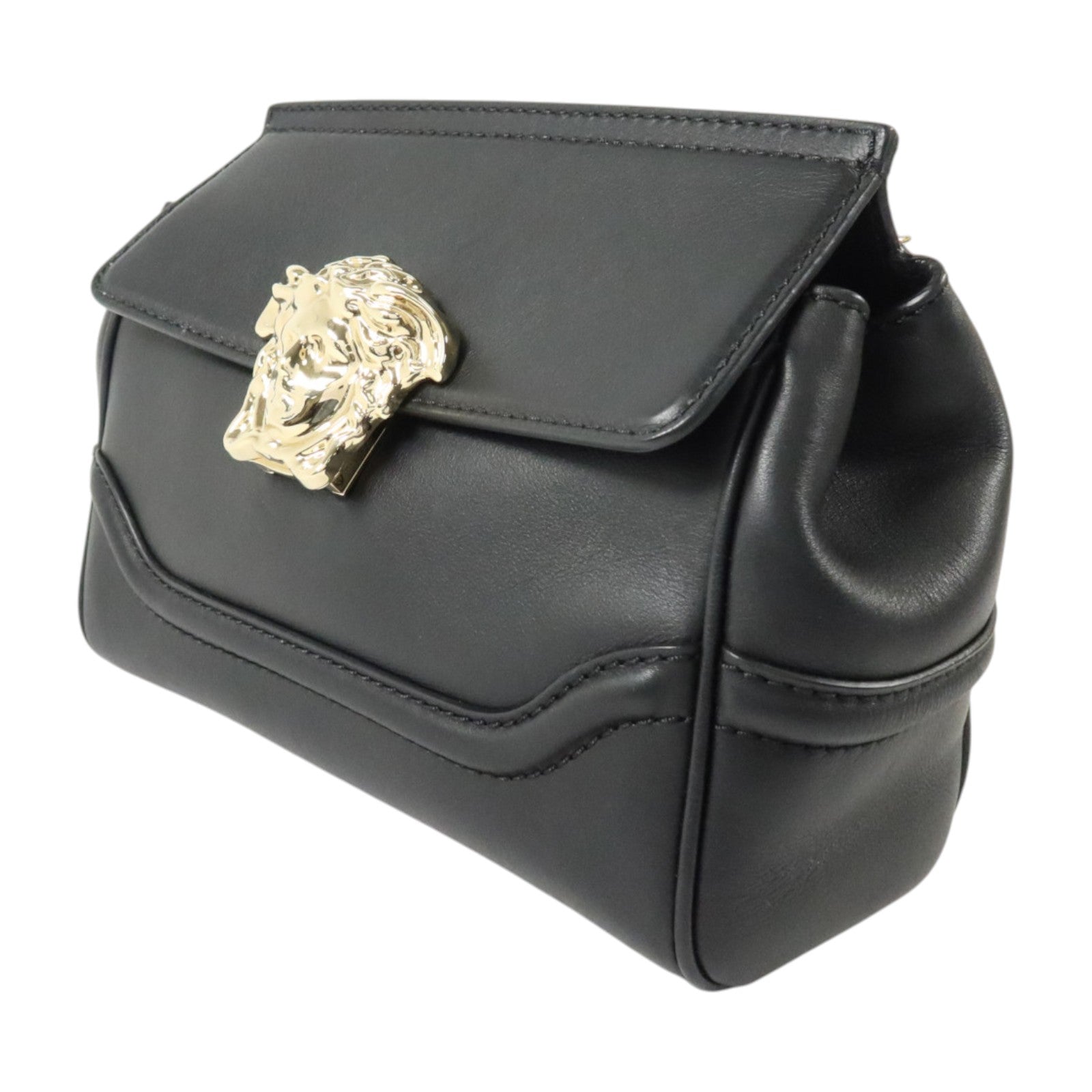 VERSACE 牛皮皮革Medusa Shoulder金扣肩背袋
