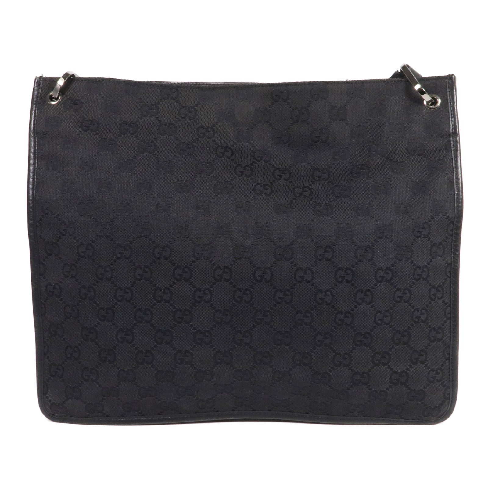 GUCCI 帆布Shoulder Bag銀扣肩背袋