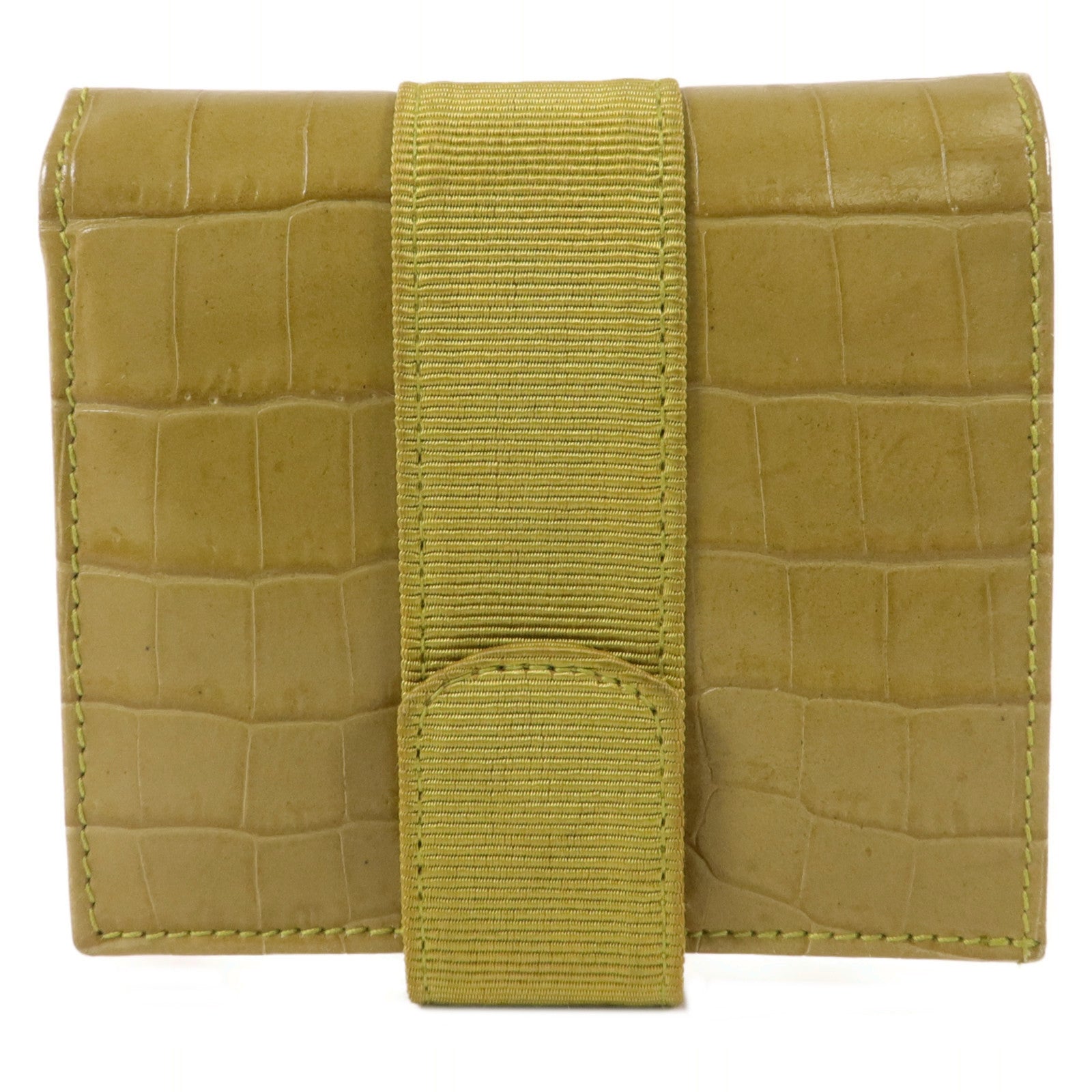 Salvatore Ferragamo 牛皮皮革Vara Bow Crocodile-Embossed Wallet錢包
