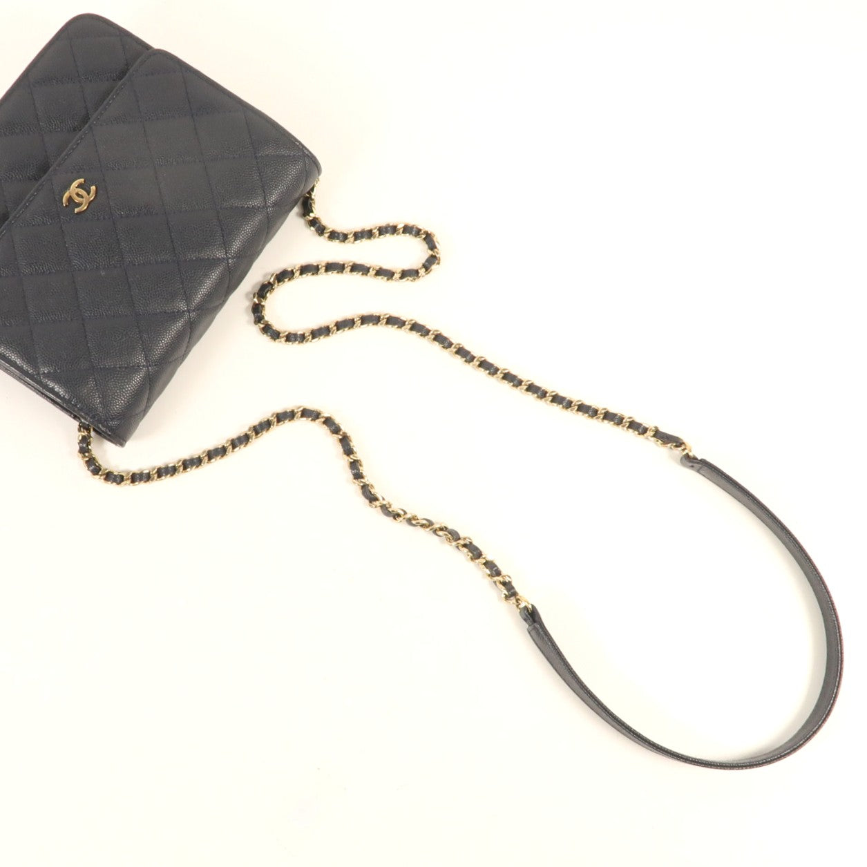 CHANEL 牛皮皮革Mini Wallet On Chain金扣鏈帶肩背袋