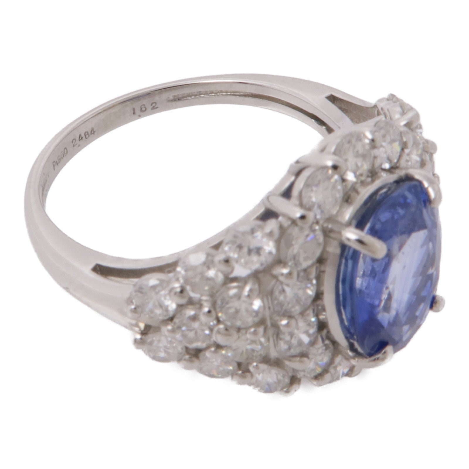 JEWELRY PT950鉑金Sapphire/Diamond Ring 藍寶石/鑽石戒指US#6