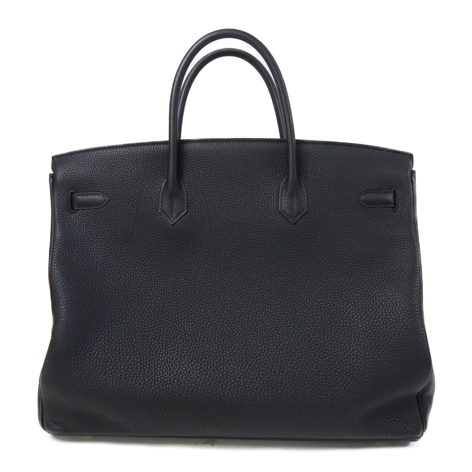 HERMES Clemence皮革Birkin 40金扣手挽袋黑色