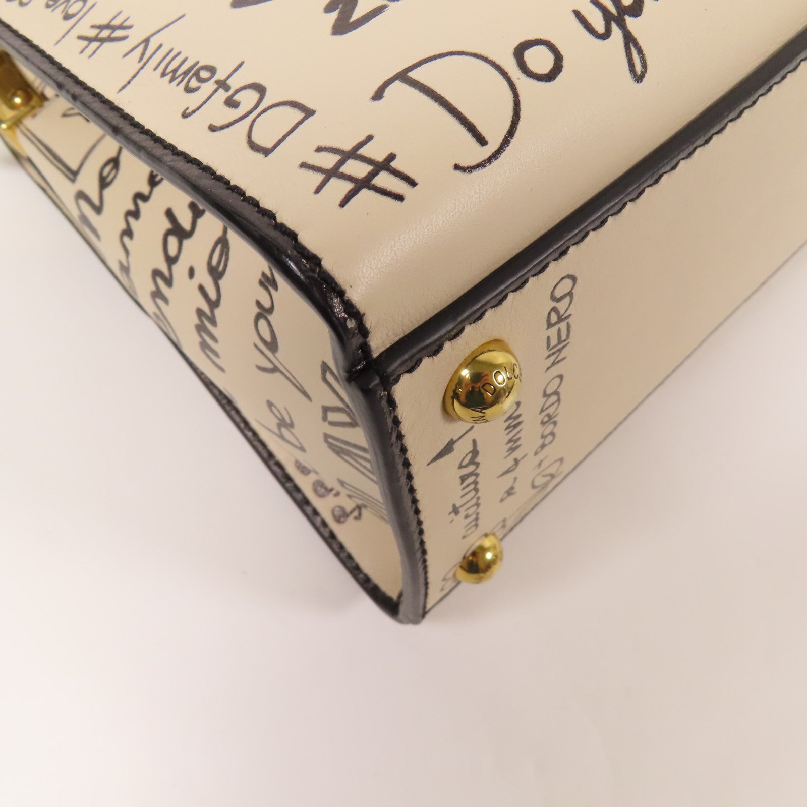 D&G 牛皮皮革2 Way Shoulder Bag金扣手挽肩背兩用袋