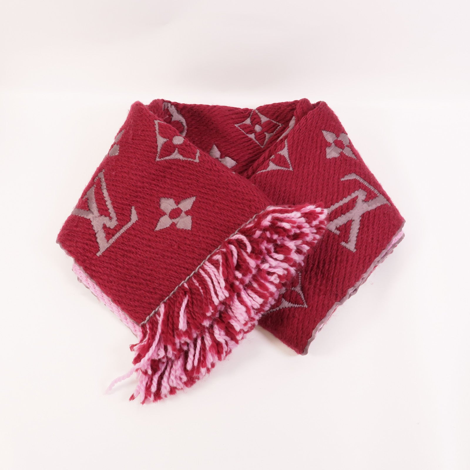 LOUIS VUITTON Silk/Wool Logomania Shine Scarf圍巾