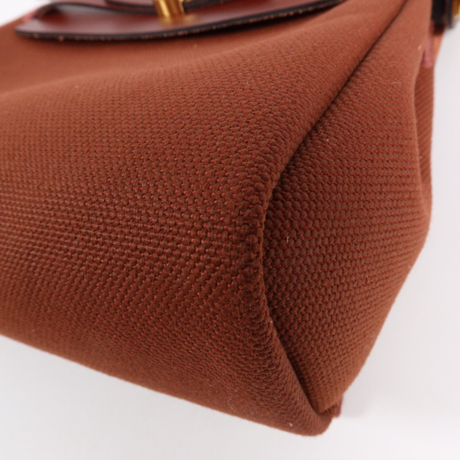 HERMES 帆布/皮革Mini Herbag肩背袋Rouge H