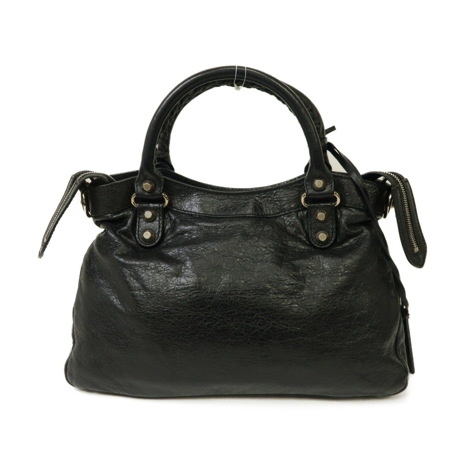 BALENCIAGA 牛皮皮革Giant Town銀扣手挽肩背兩用袋白色