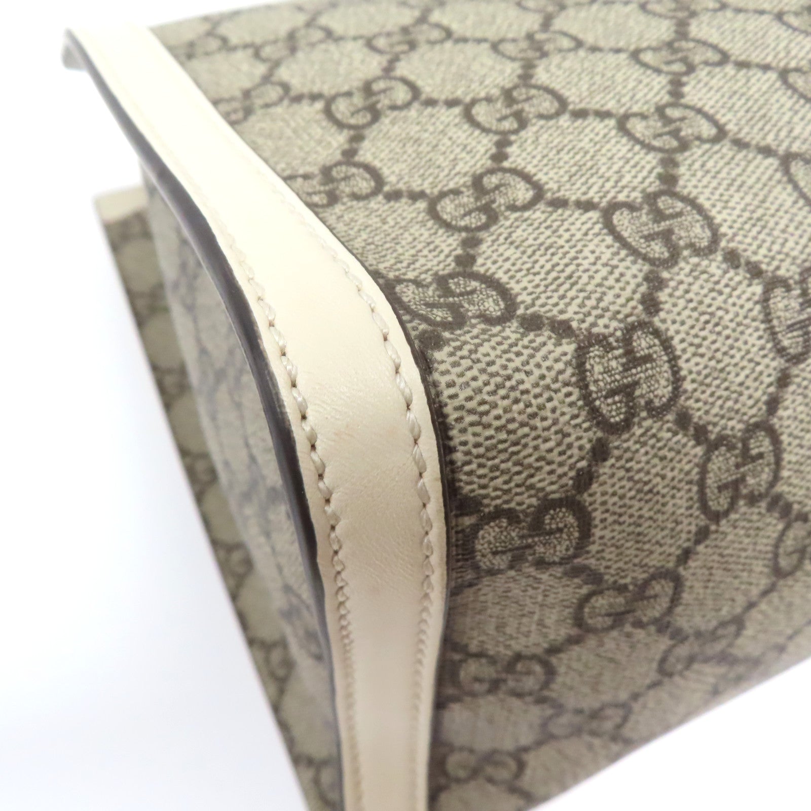 GUCCI 【激減優惠】塗層帆布Shoulder Bag金扣肩背袋啡色