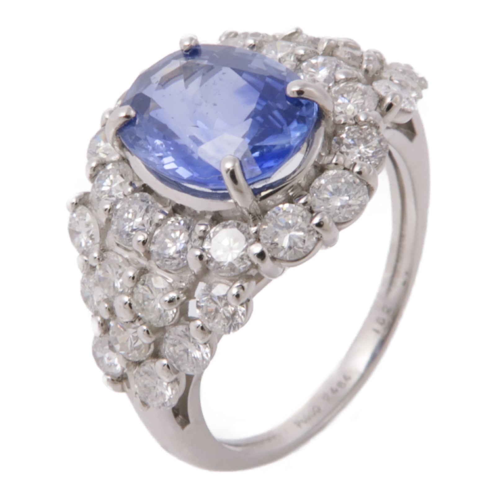 JEWELRY PT950鉑金Sapphire/Diamond Ring 藍寶石/鑽石戒指US#6