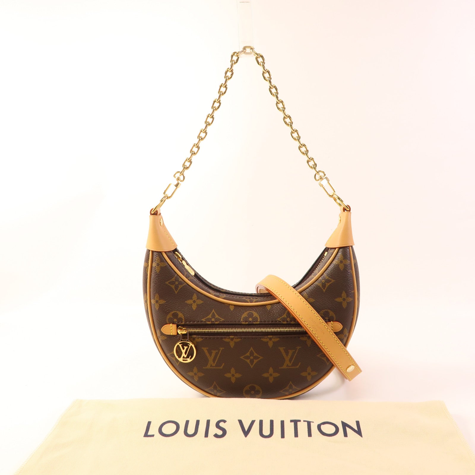 LOUIS VUITTON Monogram Loop金扣鏈帶肩背袋
