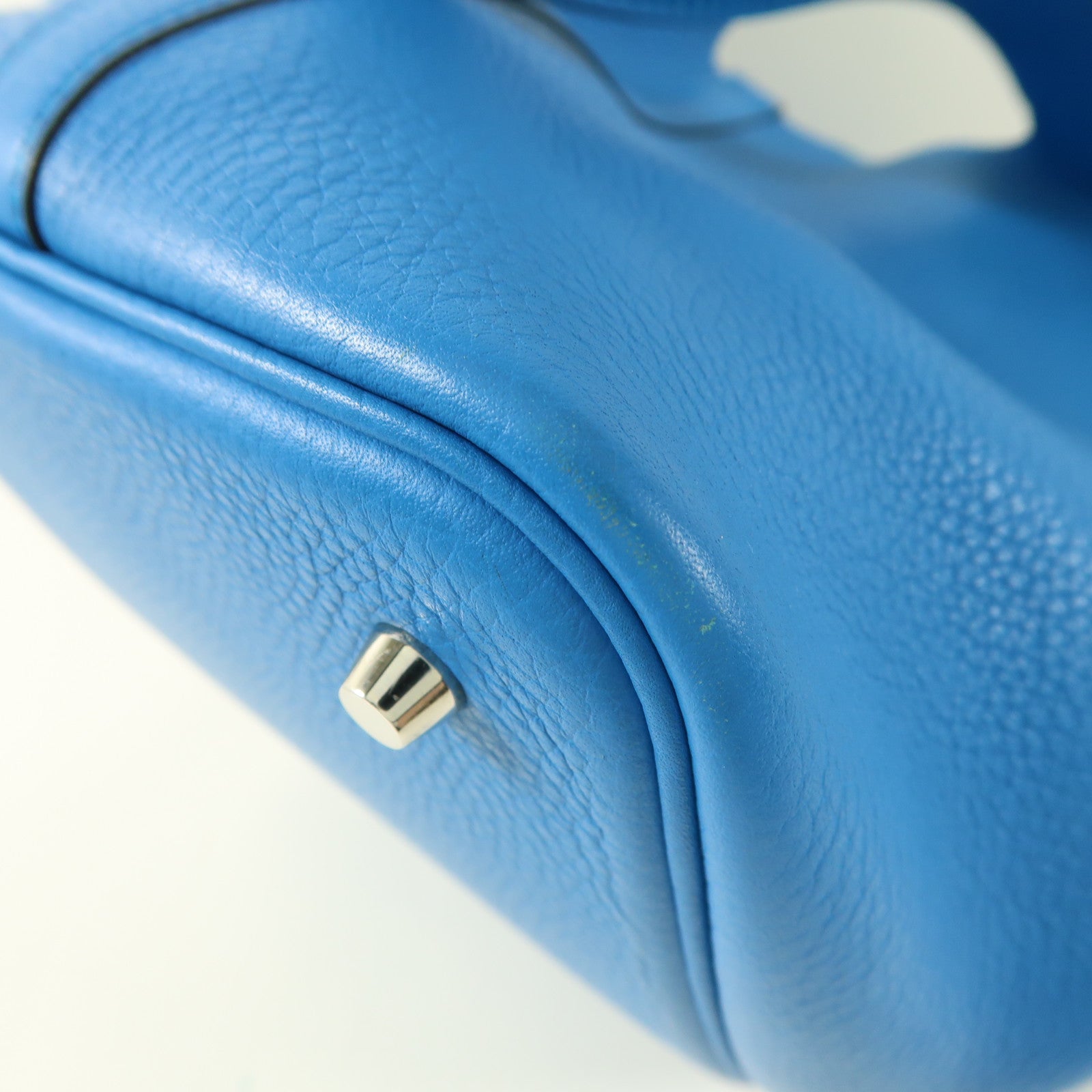 HERMES Clemence皮革Picotin MM銀扣肩背袋Bleu Zanzibar