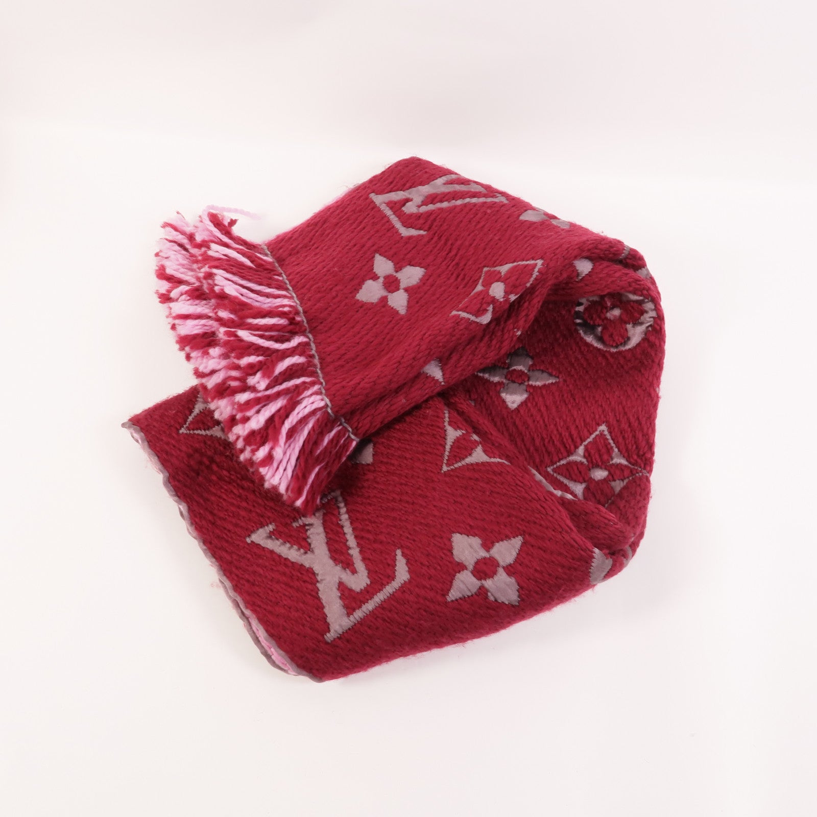LOUIS VUITTON Silk/Wool Logomania Shine Scarf圍巾