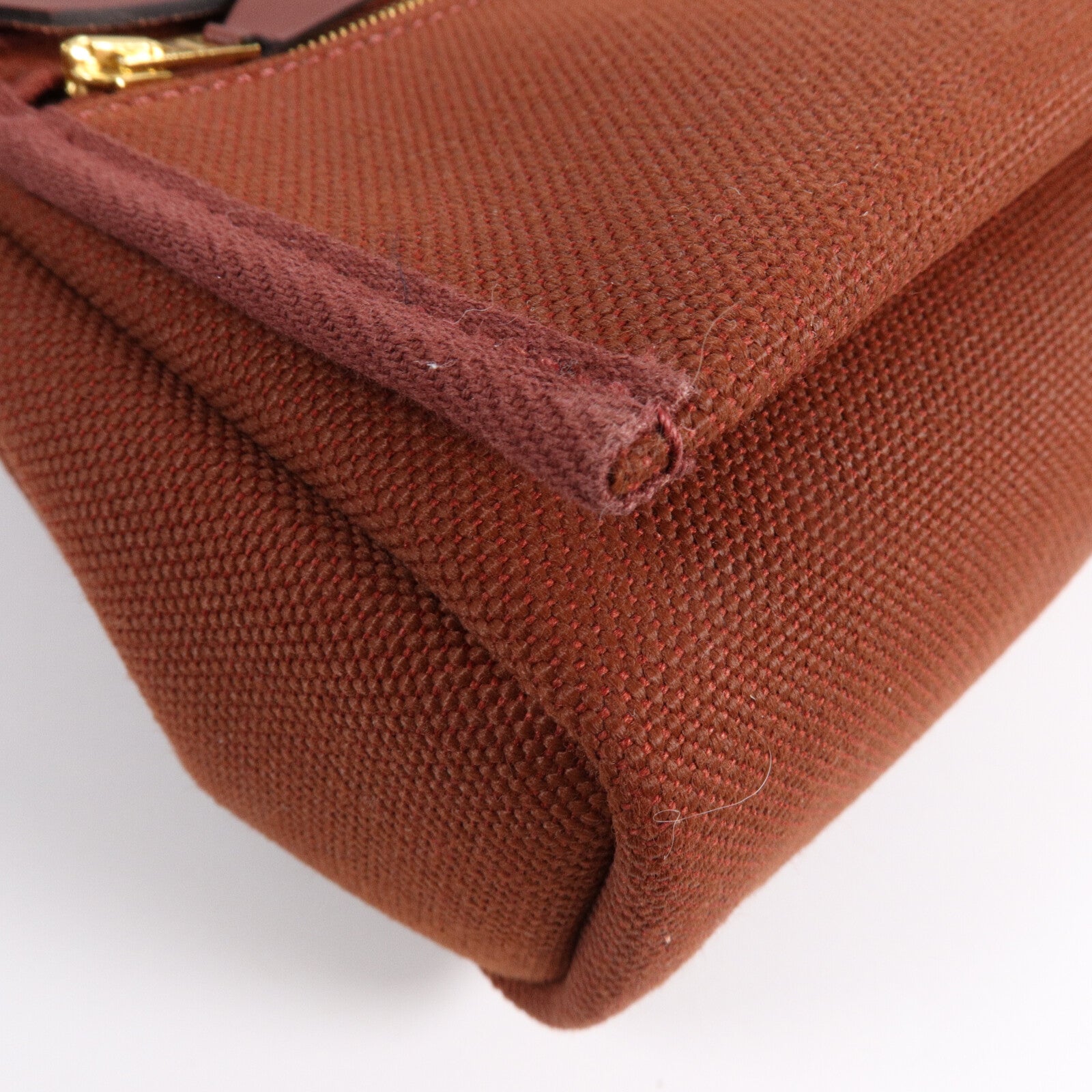 HERMES 帆布/皮革Mini Herbag肩背袋Rouge H