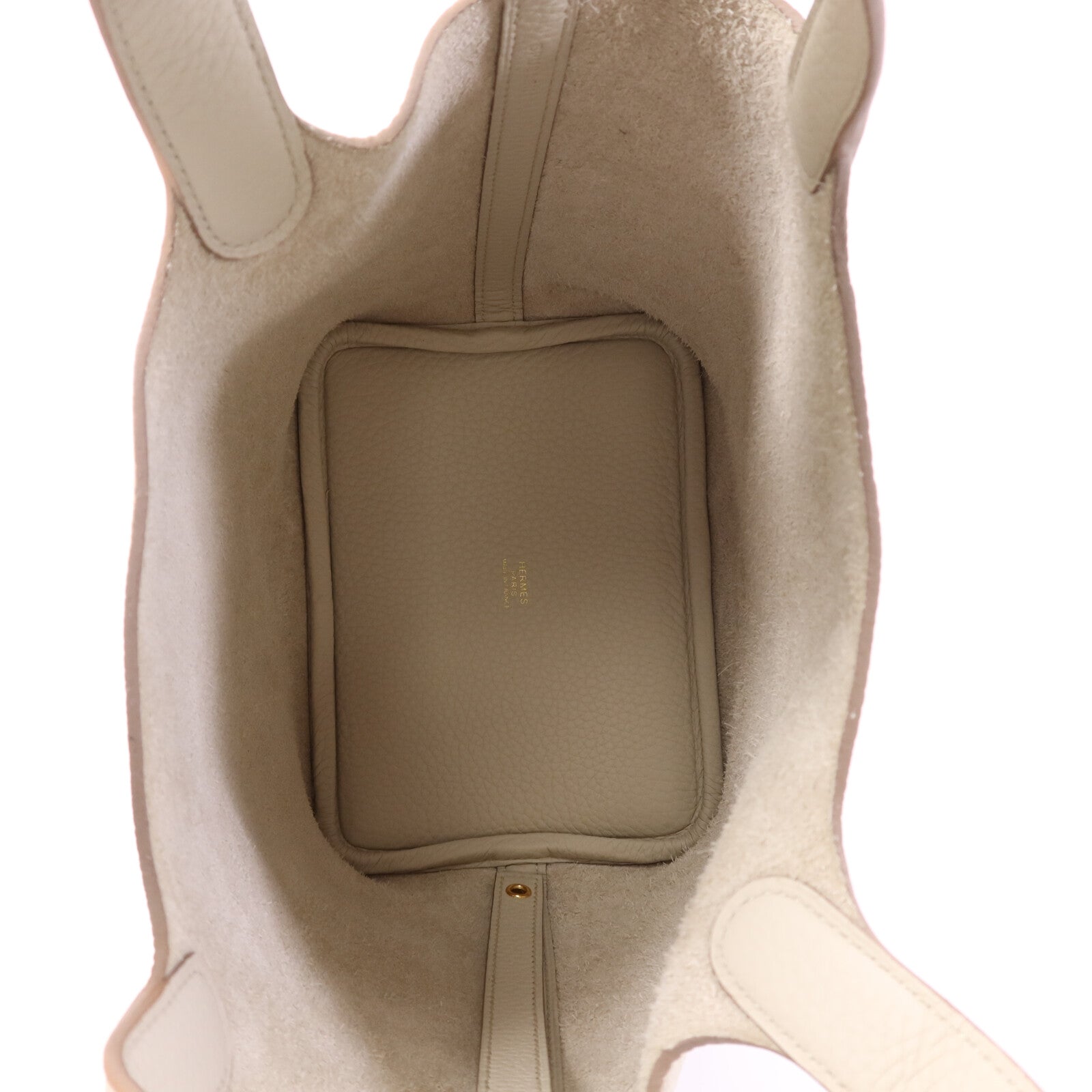 HERMES Clemence皮革Picotin PM金扣手挽袋Nata