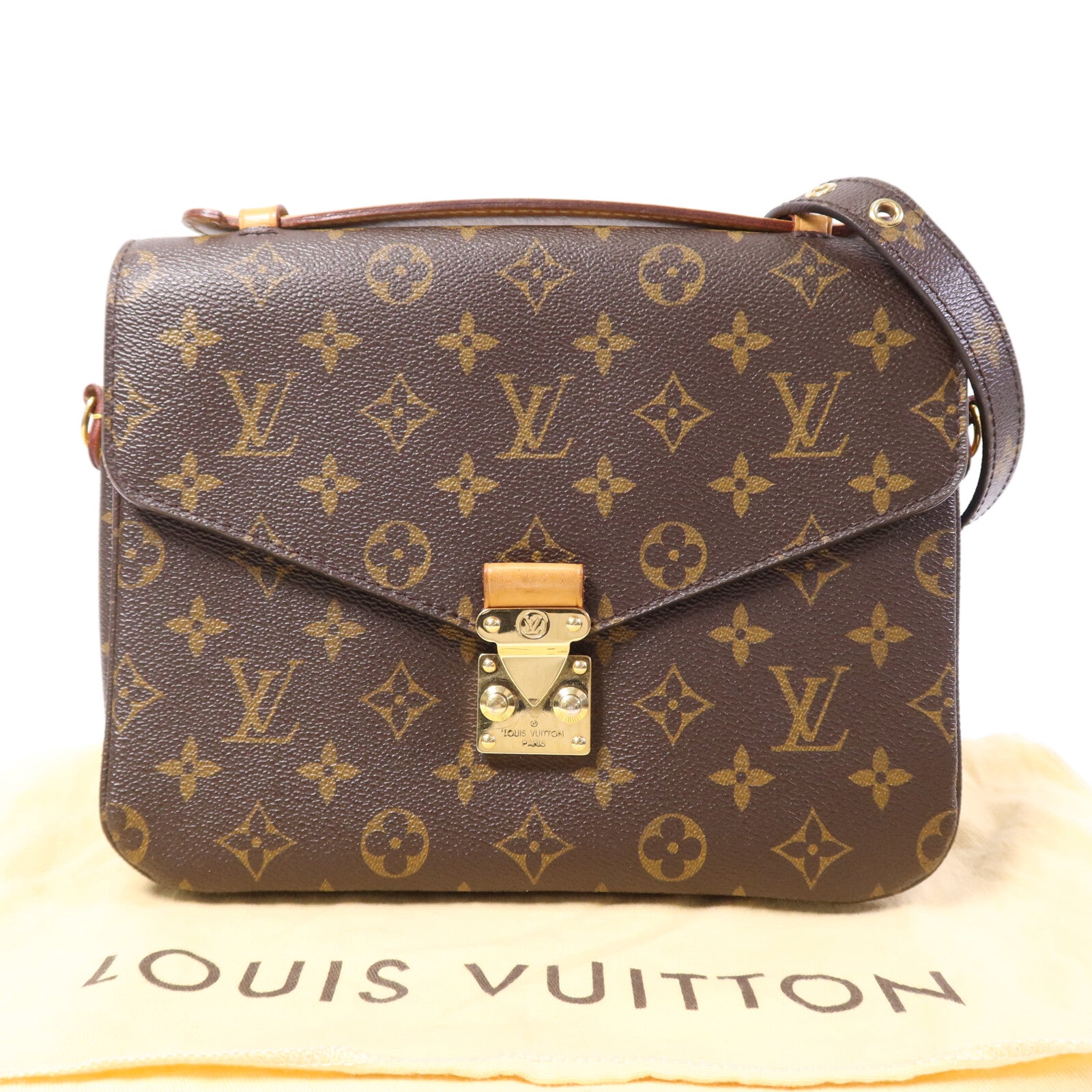 LOUIS VUITTON Monogram Pochette Metis MM金扣手挽肩背兩用袋