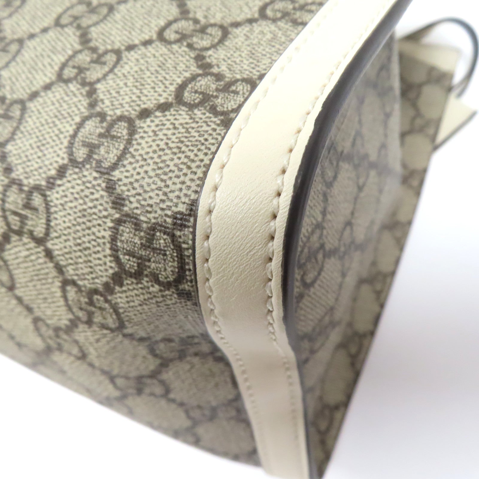 GUCCI 【激減優惠】塗層帆布Shoulder Bag金扣肩背袋啡色