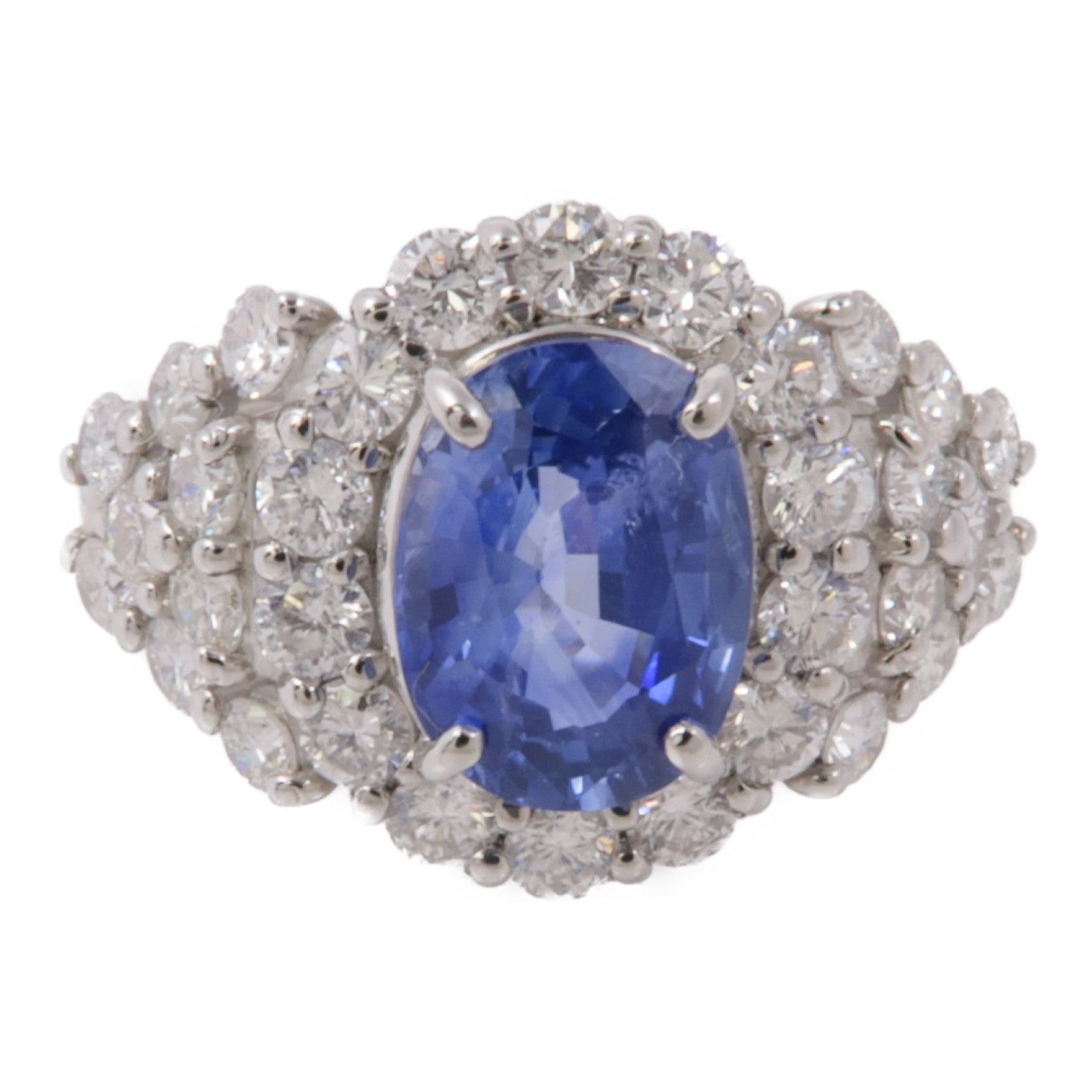 JEWELRY PT950鉑金Sapphire/Diamond Ring 藍寶石/鑽石戒指US#6