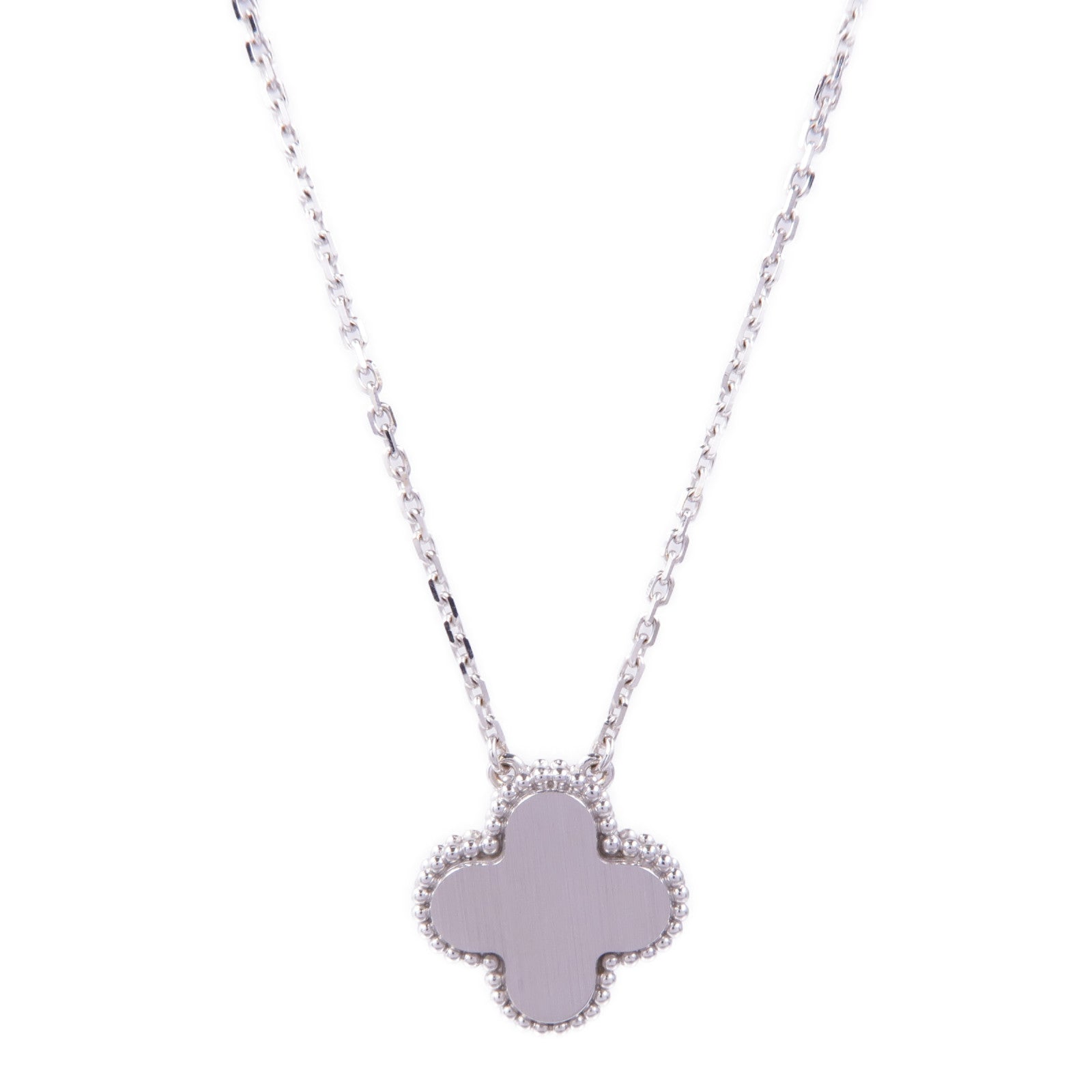 Van Cleef & Arpels 18K白金/玫瑰金Vintage Alhambra Pendant鑽石項鍊