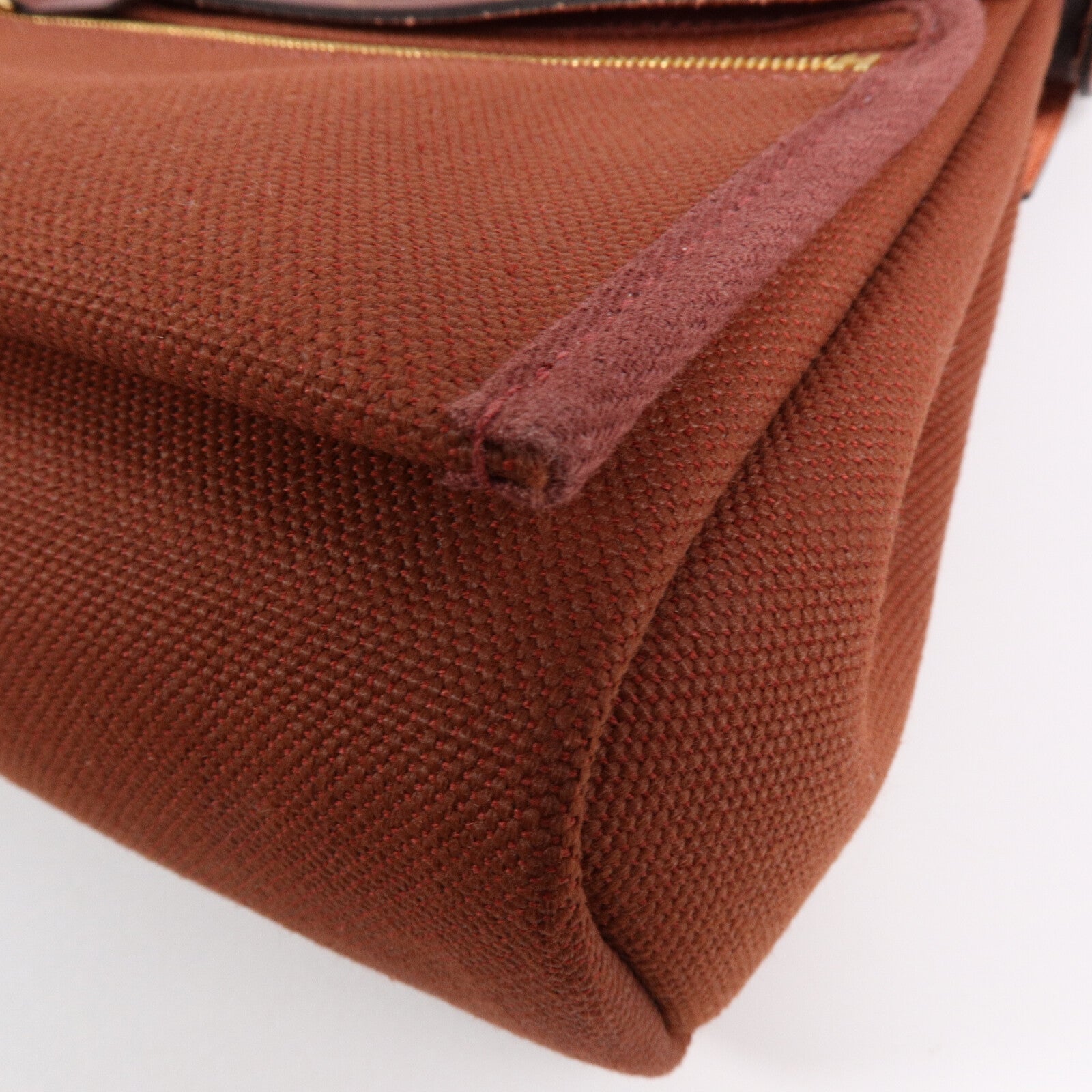 HERMES 帆布/皮革Mini Herbag肩背袋Rouge H