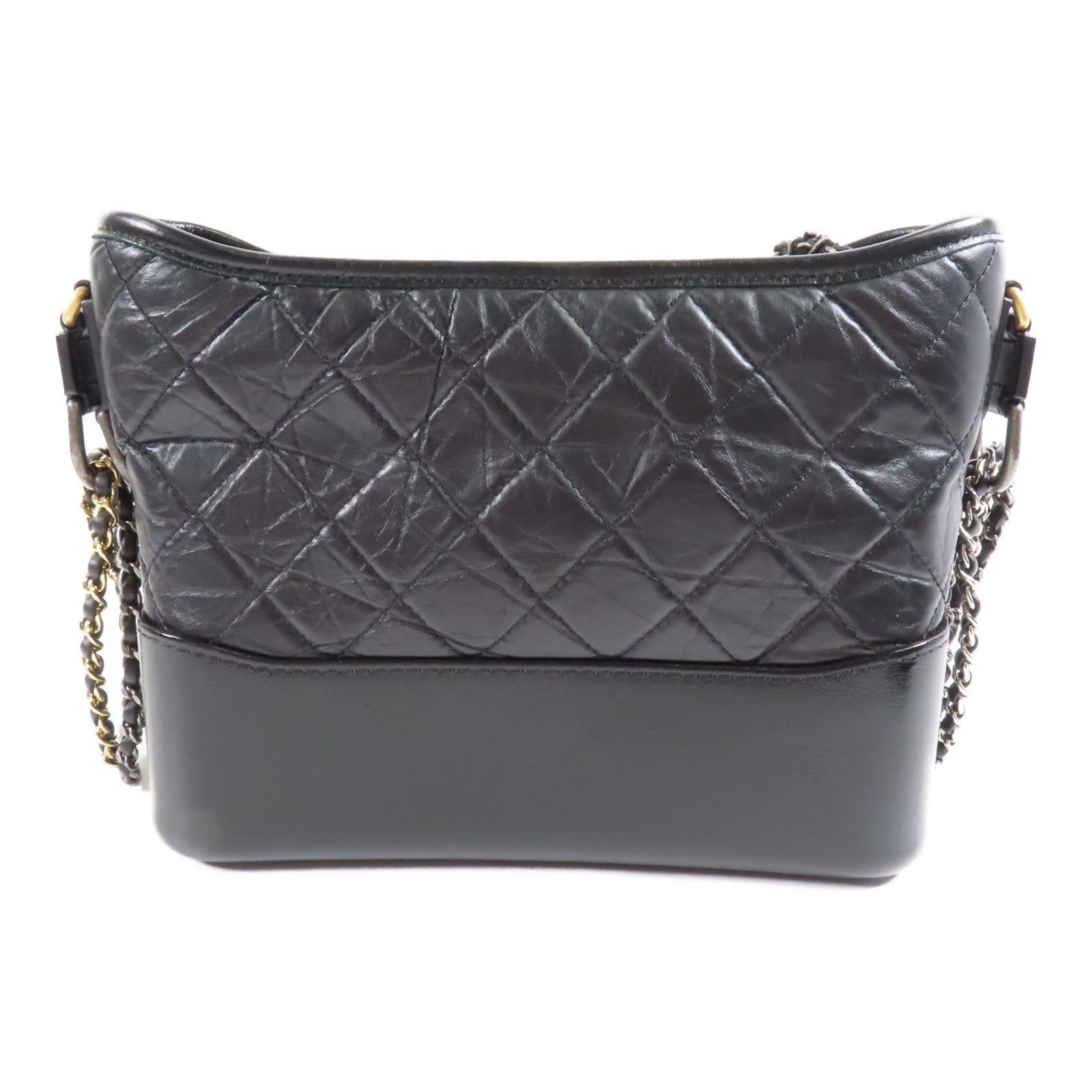 CHANEL CC Gabrielle Medium Chain Shoulder Bag AS1521 Calfskin Leather Black