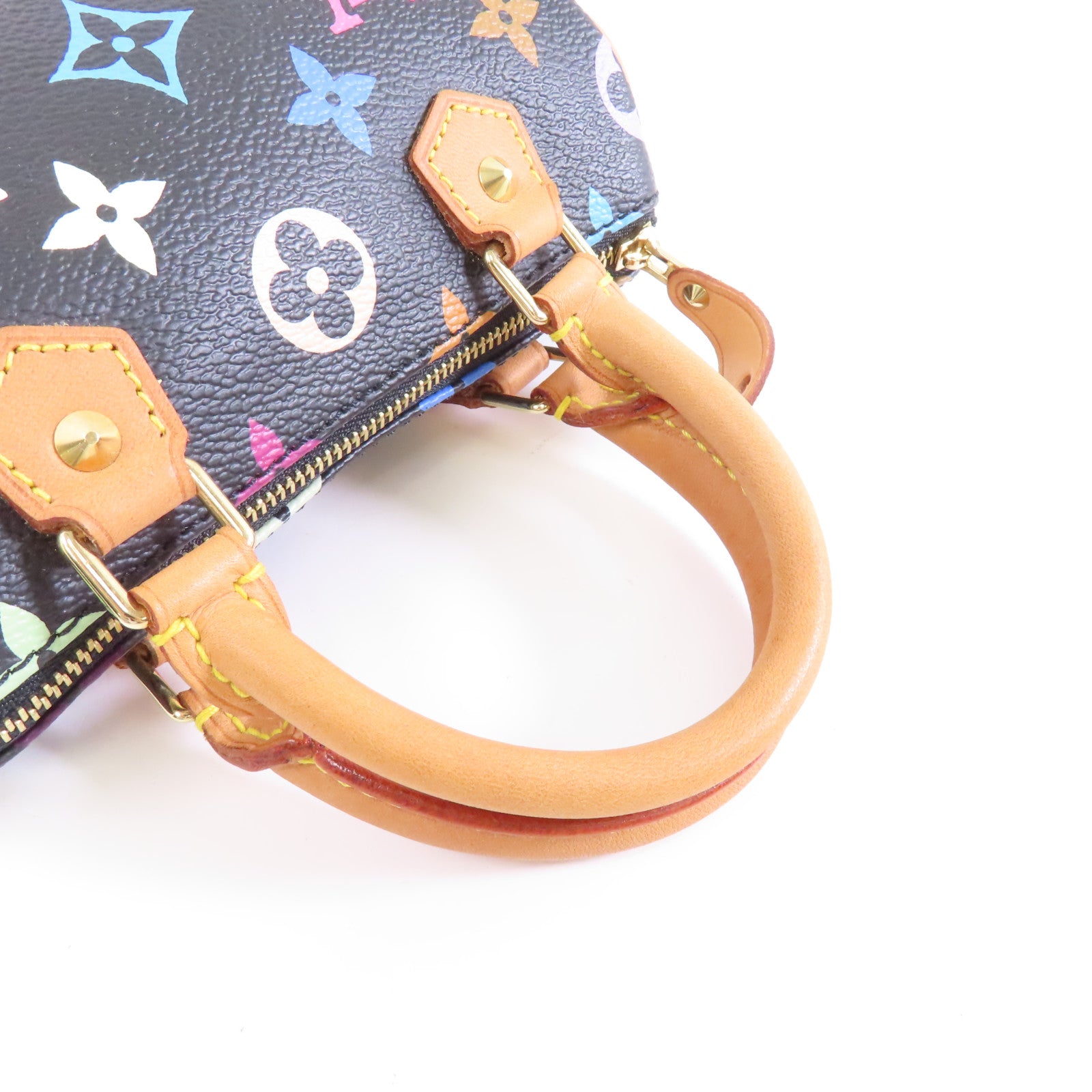 LOUIS VUITTON Monogram Multicolore Mini Speedy金扣手挽袋黑色