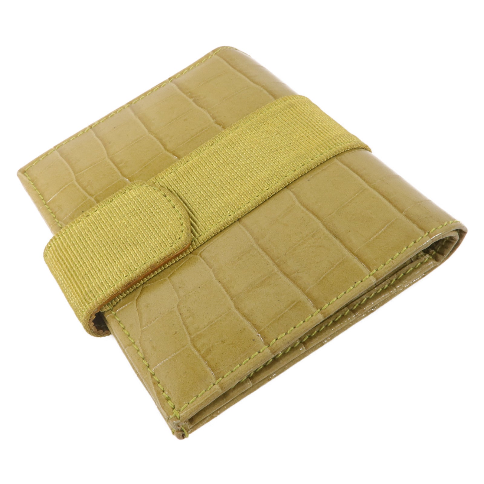 Salvatore Ferragamo 牛皮皮革Vara Bow Crocodile-Embossed Wallet錢包