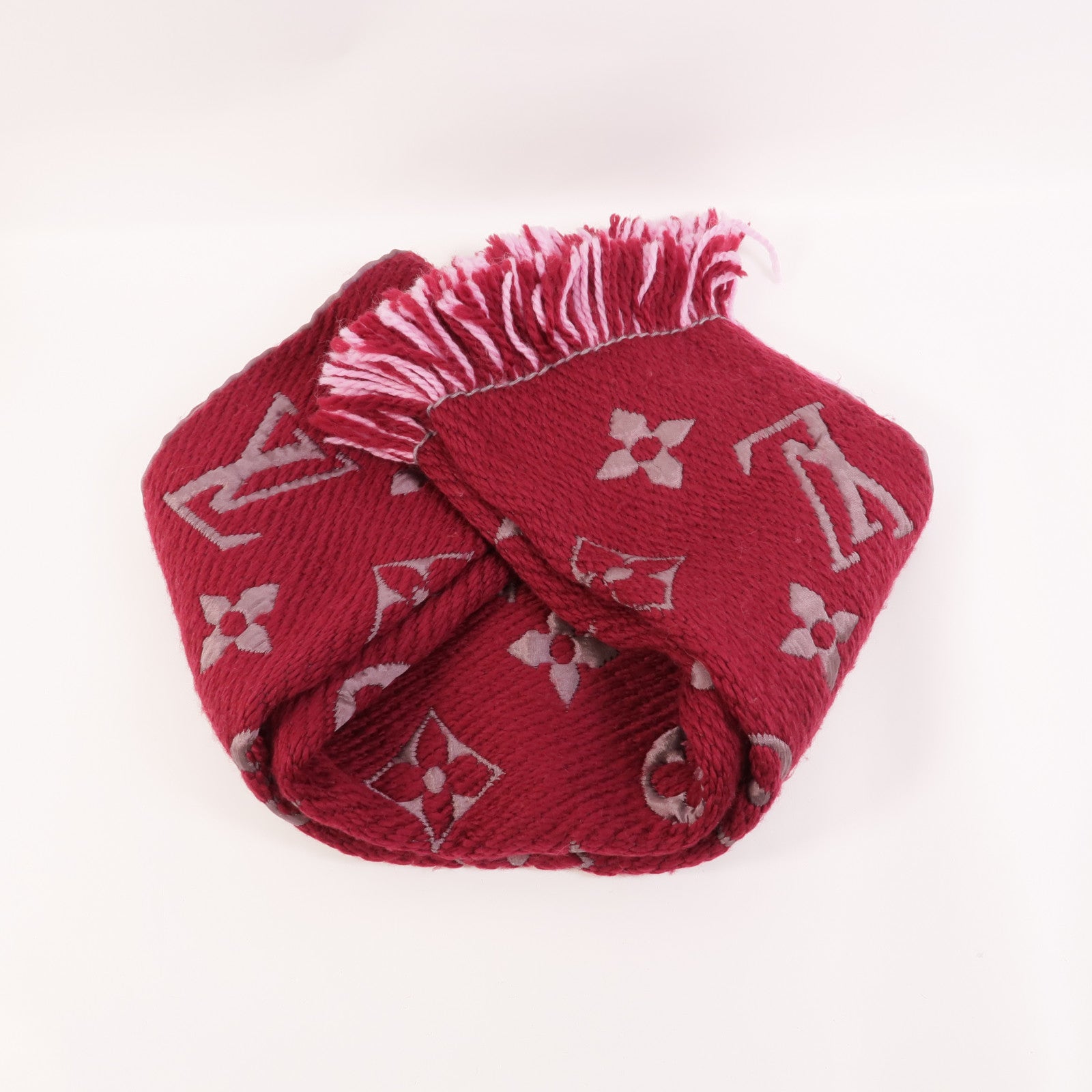 LOUIS VUITTON Silk/Wool Logomania Shine Scarf圍巾