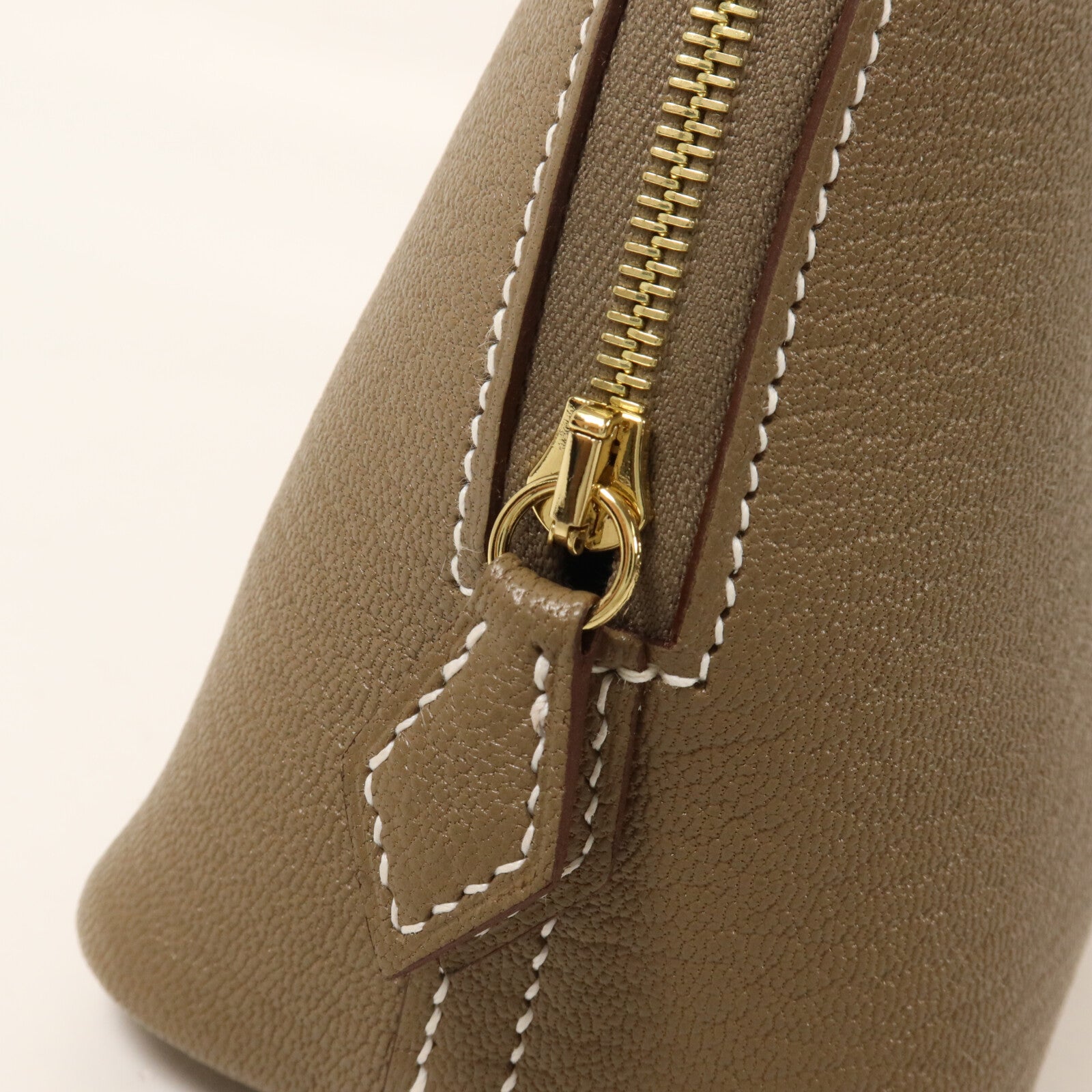 HERMES Chevre皮革Mini Bolide手挽肩背兩用袋Etoupe