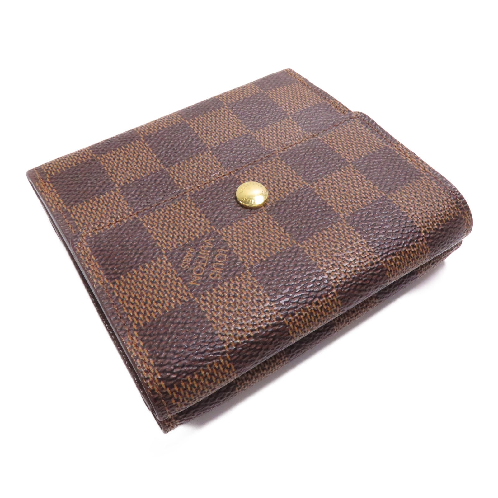 LOUIS VUITTON Damier Porteuille Elise Wallet金扣錢包