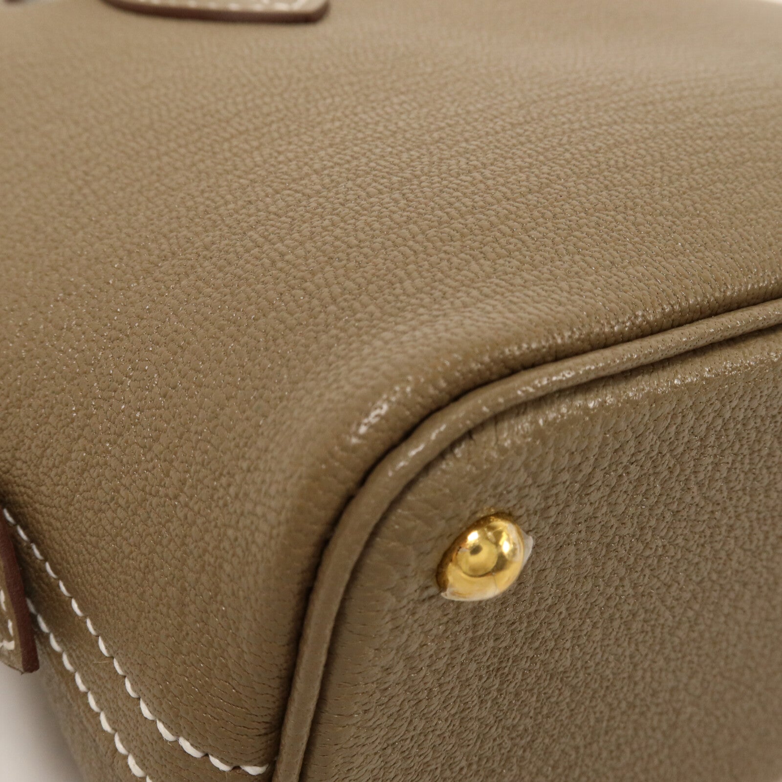 HERMES Chevre皮革Mini Bolide手挽肩背兩用袋Etoupe
