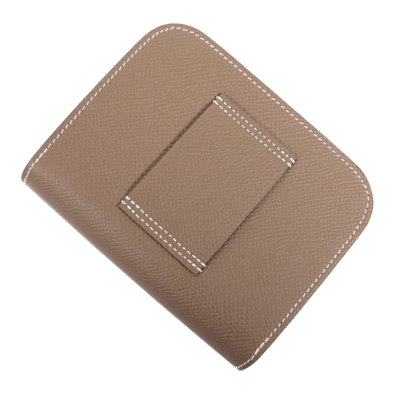 HERMES Evercolor皮革Constance Slim銀扣錢包Etoupe