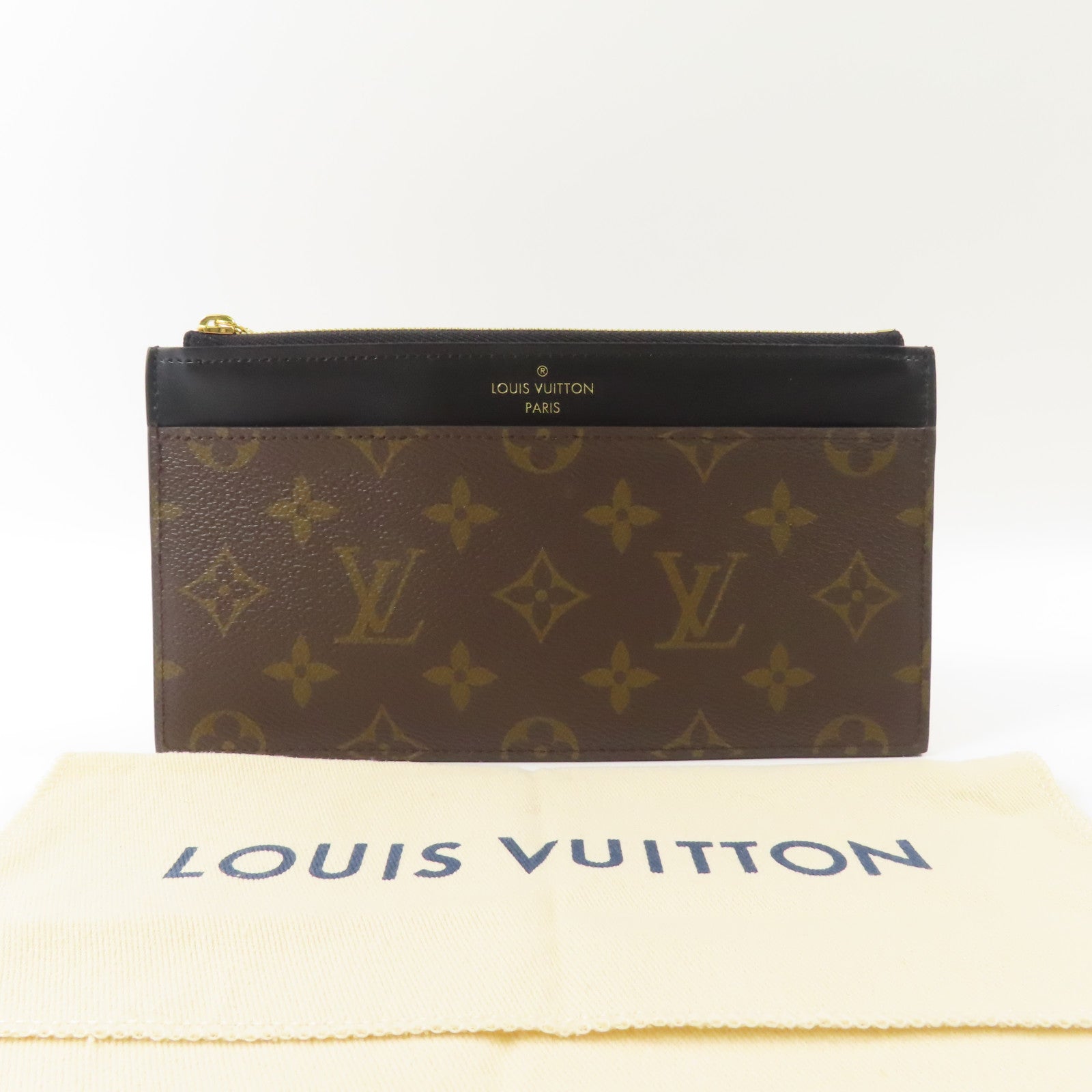 LOUIS VUITTON Monogram Slim Purse金扣長錢包