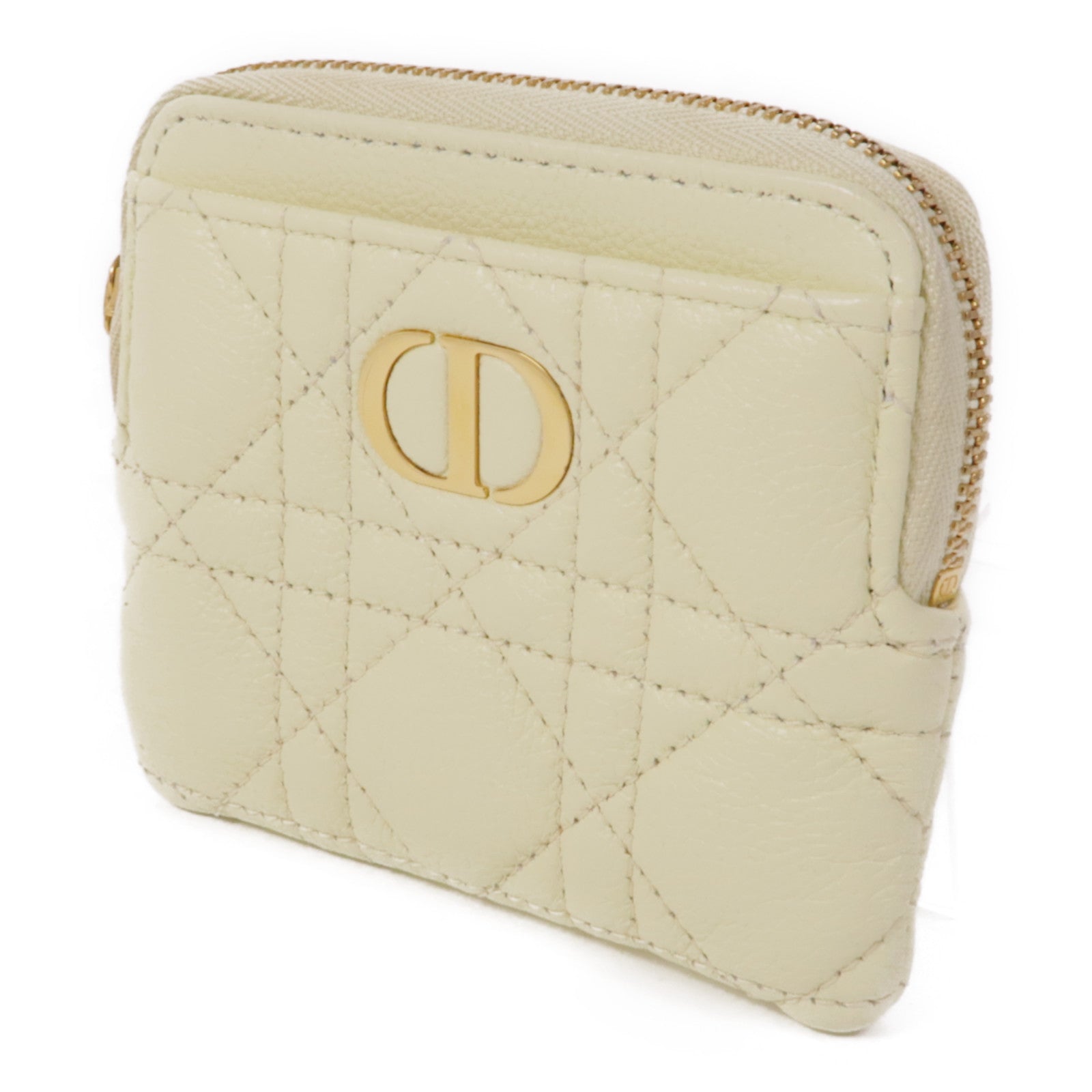 Dior 牛皮皮革Caro Lavender金扣零錢包