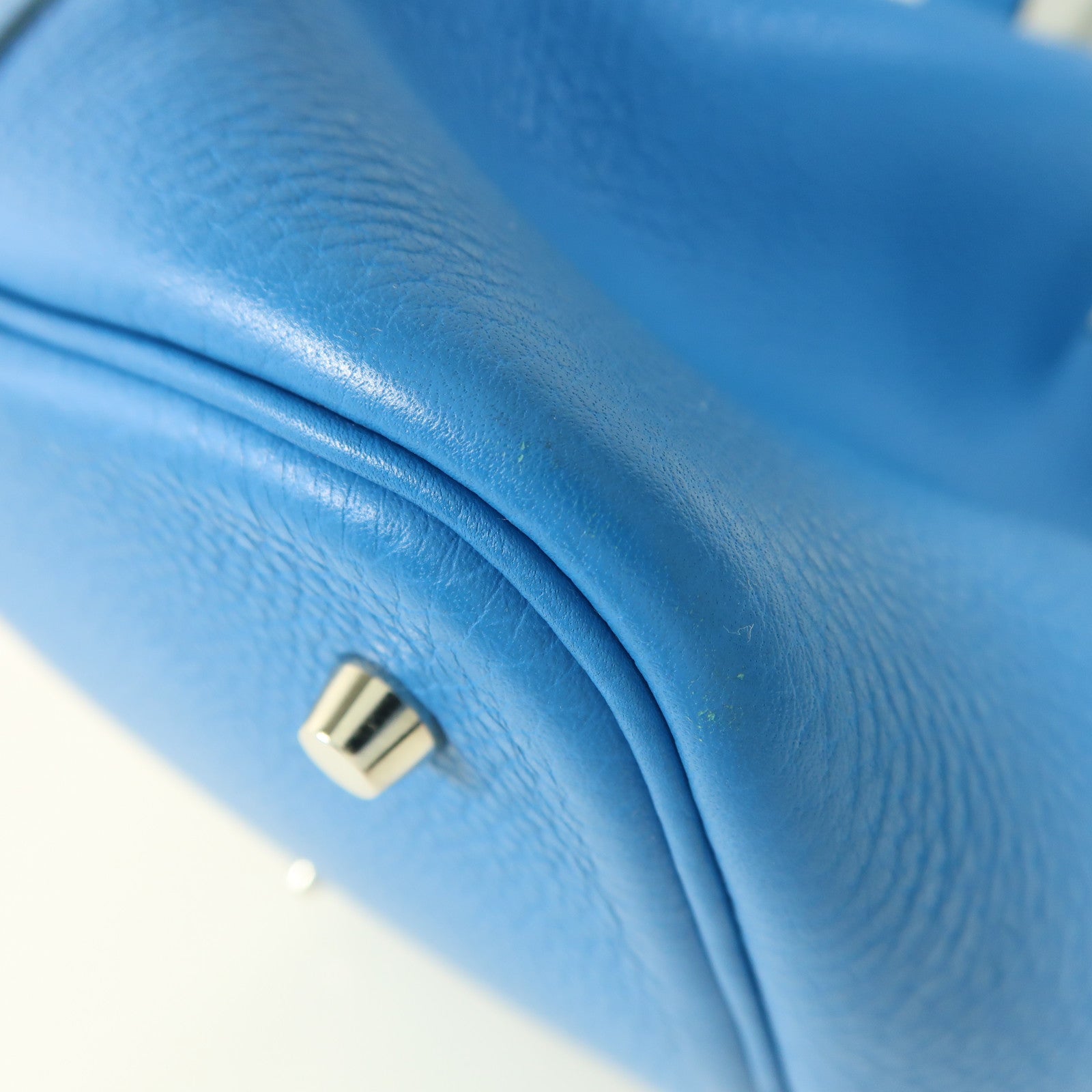 HERMES Clemence皮革Picotin MM銀扣肩背袋Bleu Zanzibar