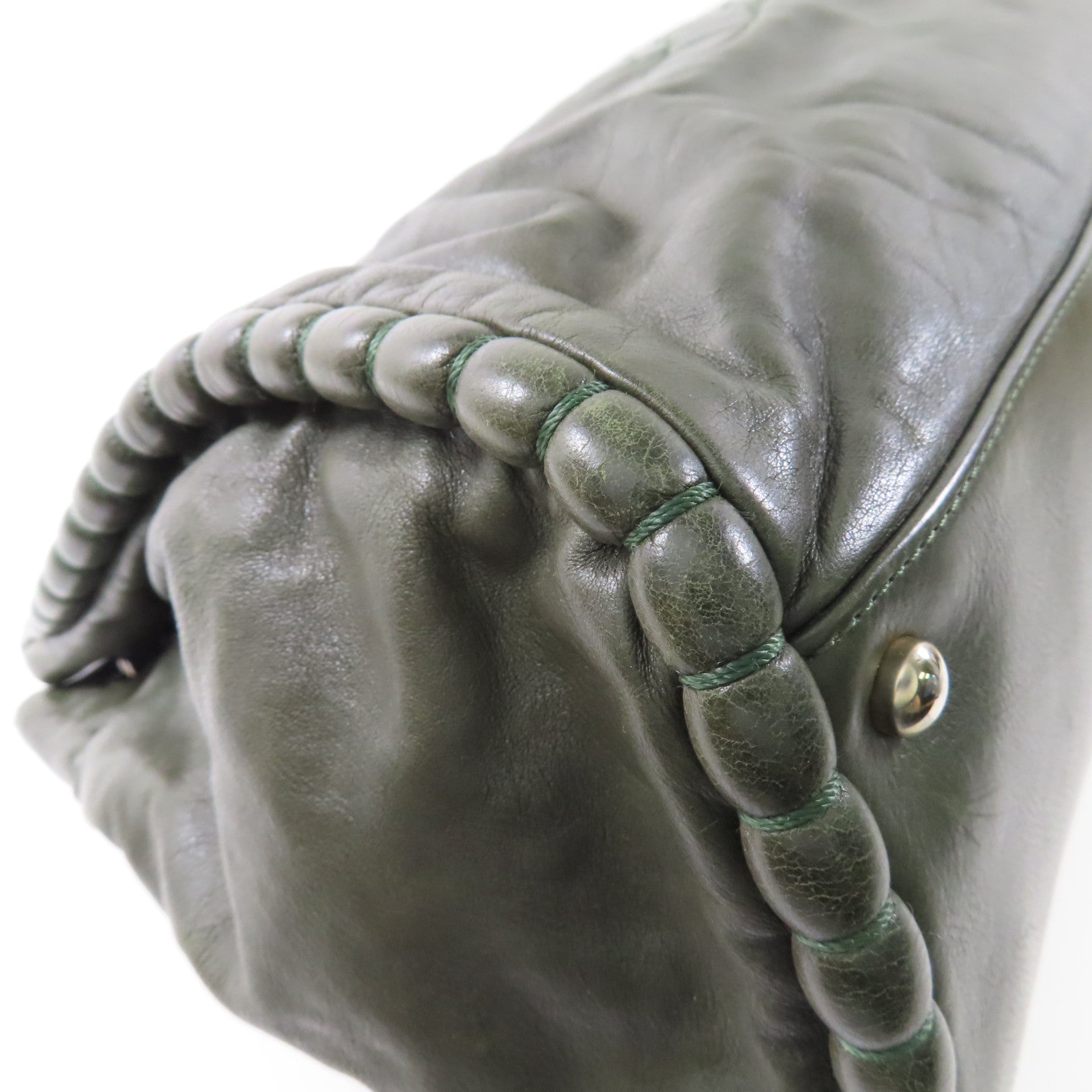 CHANEL CC SHW Tote Bag Chain Tote Bag Calfskin Leather Green