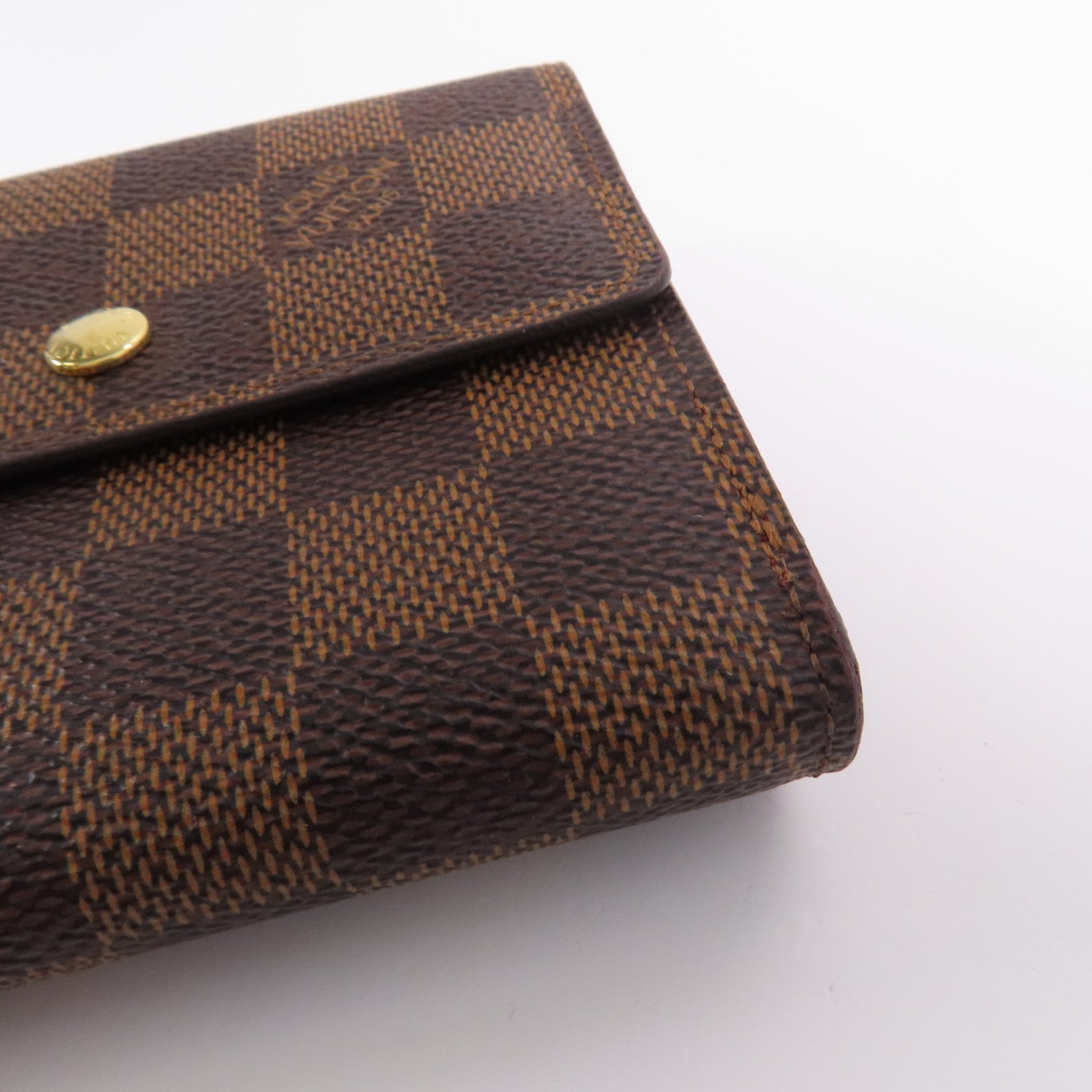 LOUIS VUITTON Damier Porteuille Elise Wallet金扣錢包