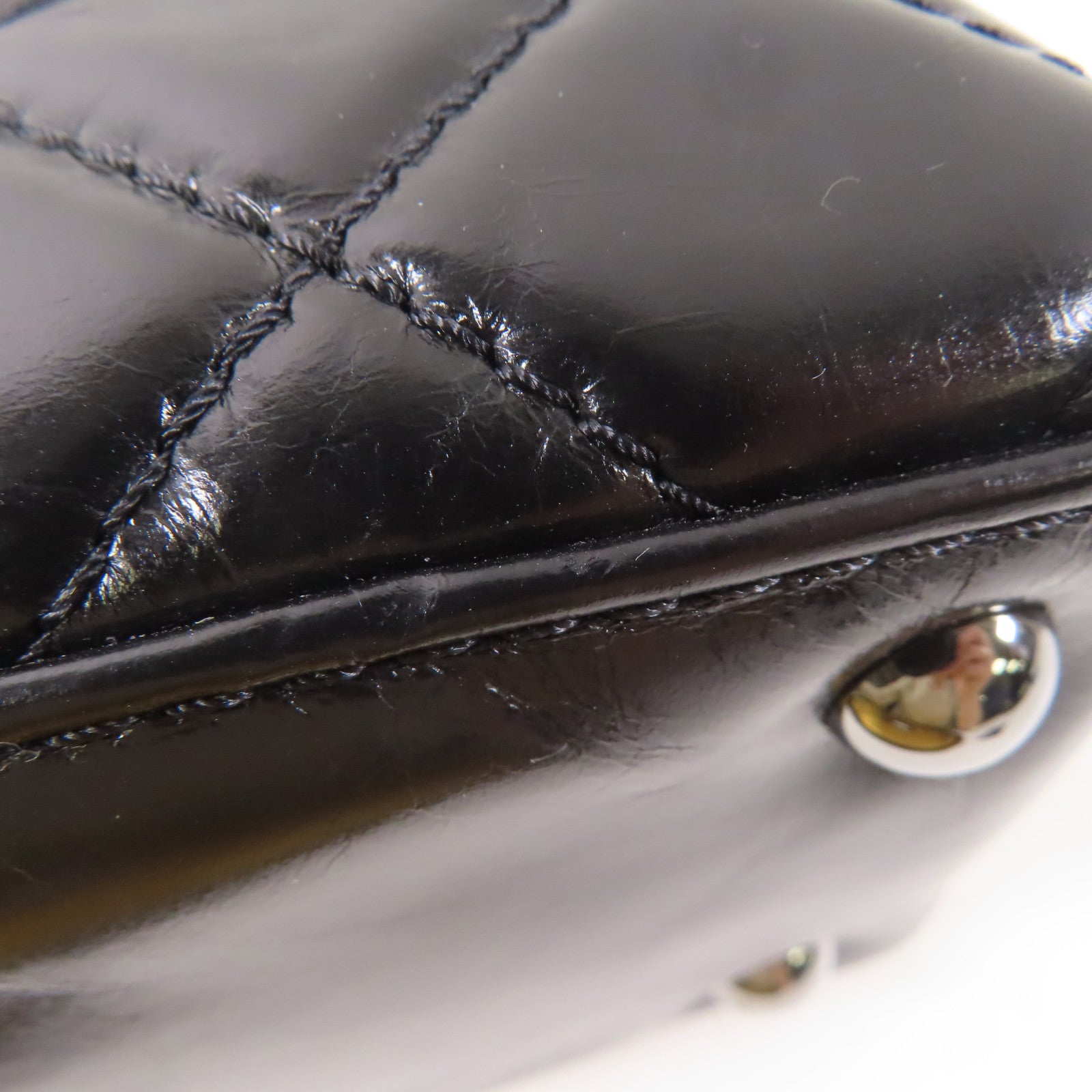 CHANEL 皮革2 Way Shoulder銀扣鏈帶肩背袋黑色