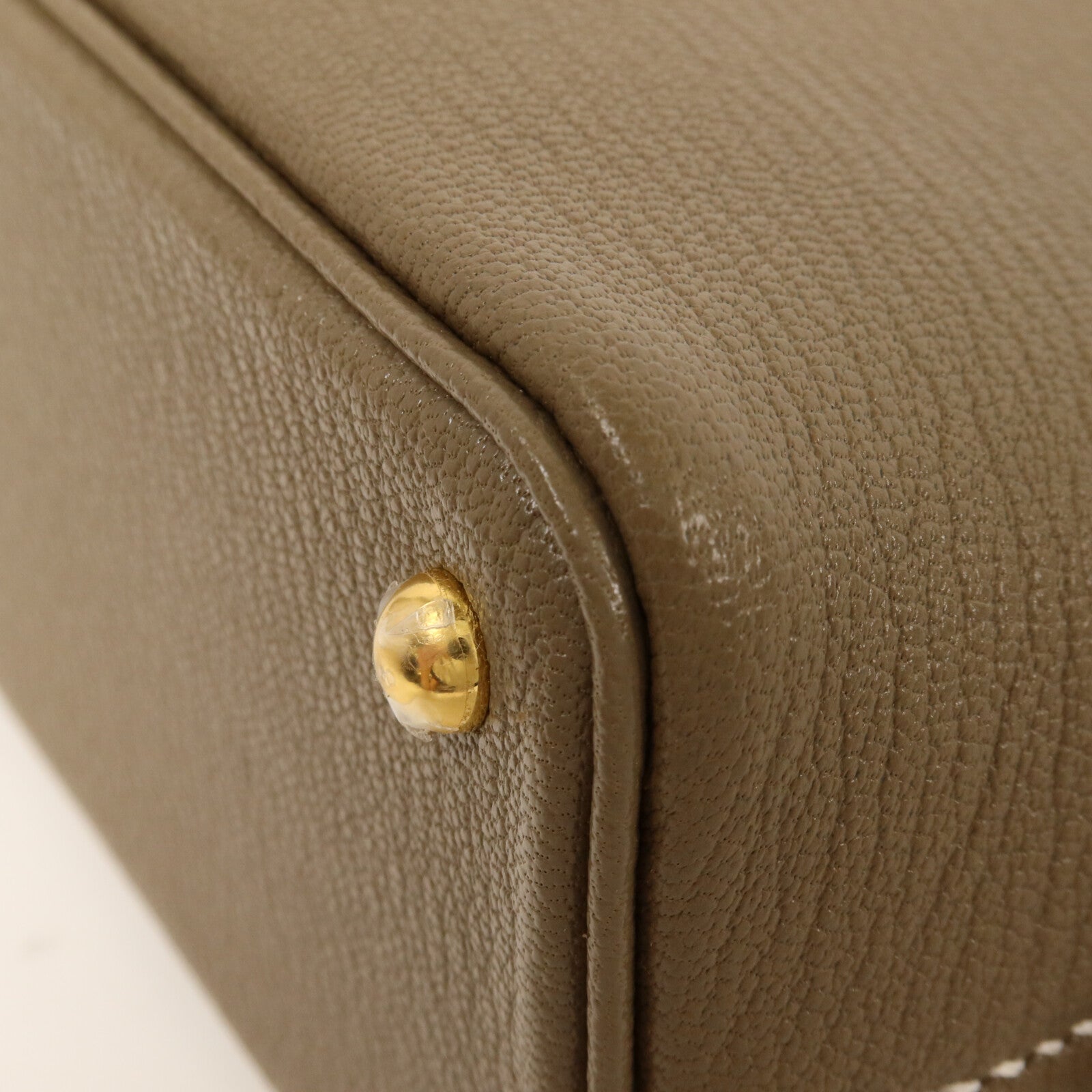 HERMES Chevre皮革Mini Bolide手挽肩背兩用袋Etoupe