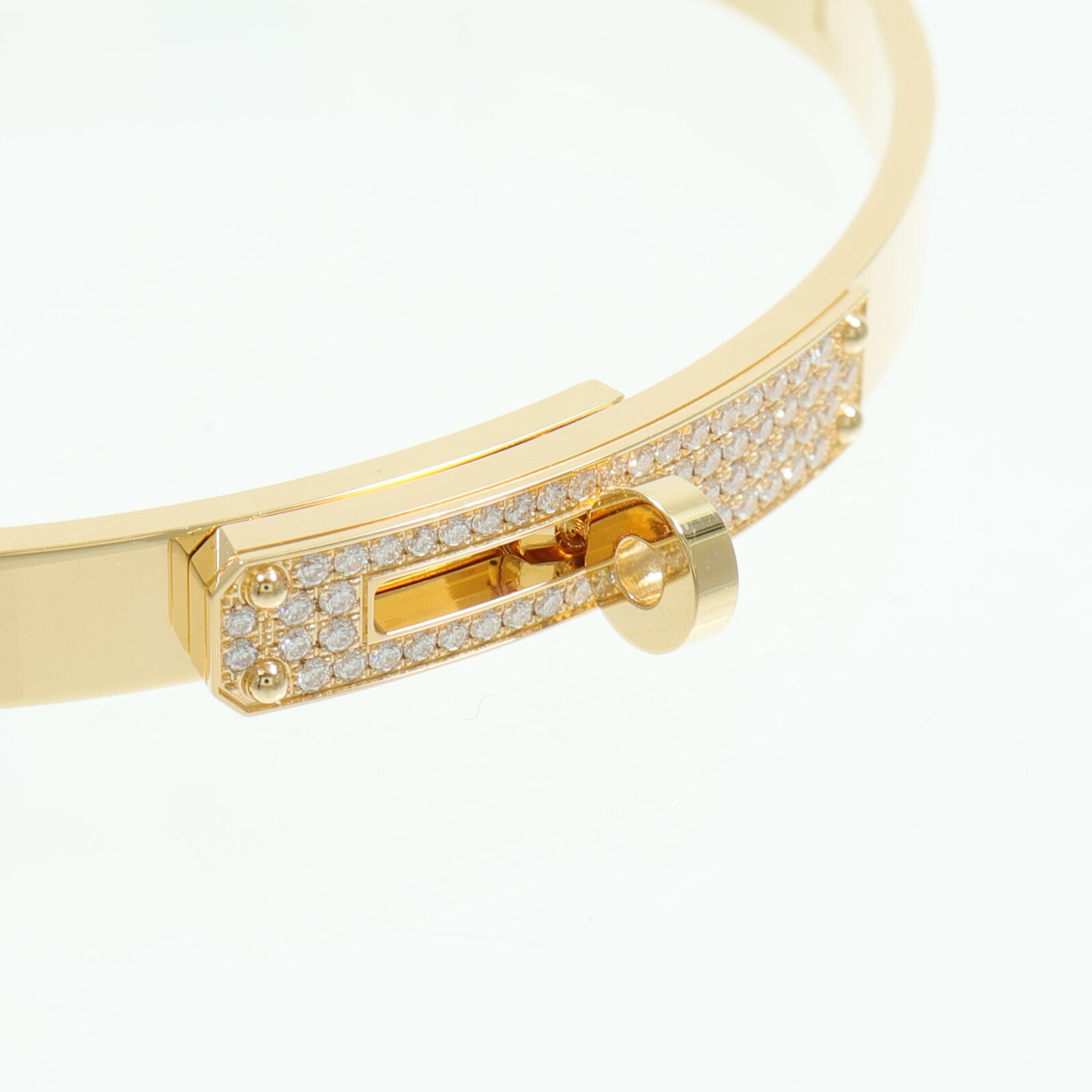 HERMES 18K黃金Kelly Bracelet鑽石手鐲