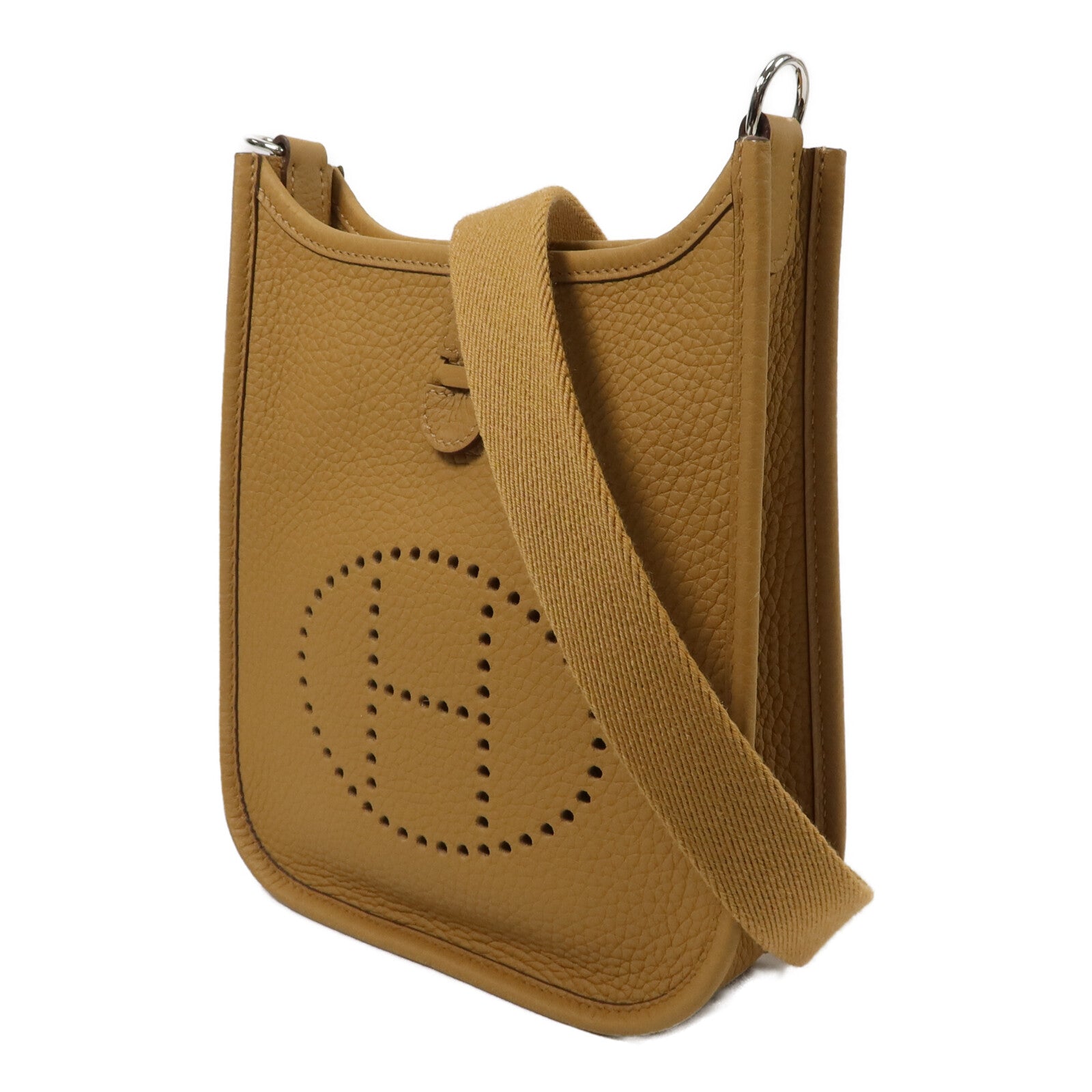 HERMES Clemence皮革Evelyne TPM肩背袋Biscuit