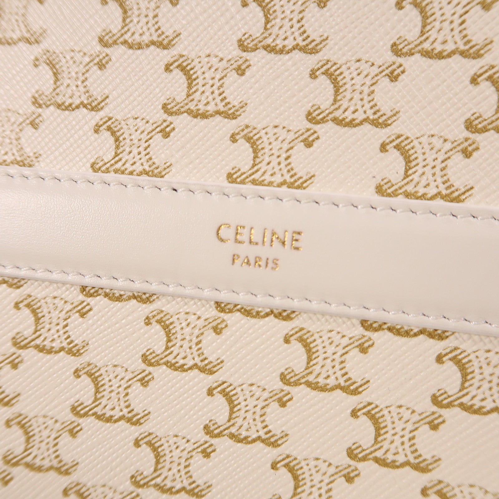CELINE 塗層帆布/皮革Round Purse On Strap金扣肩背袋