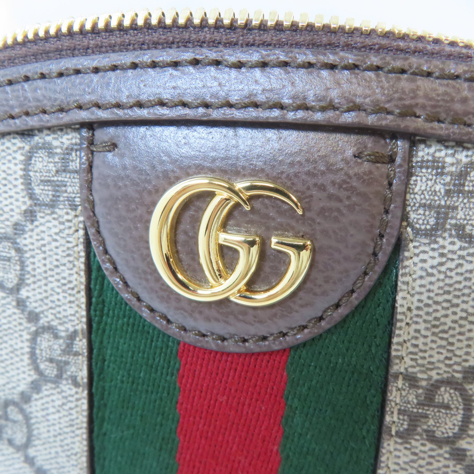 GUCCI 塗層帆布Ophidia GG金扣肩背袋啡色