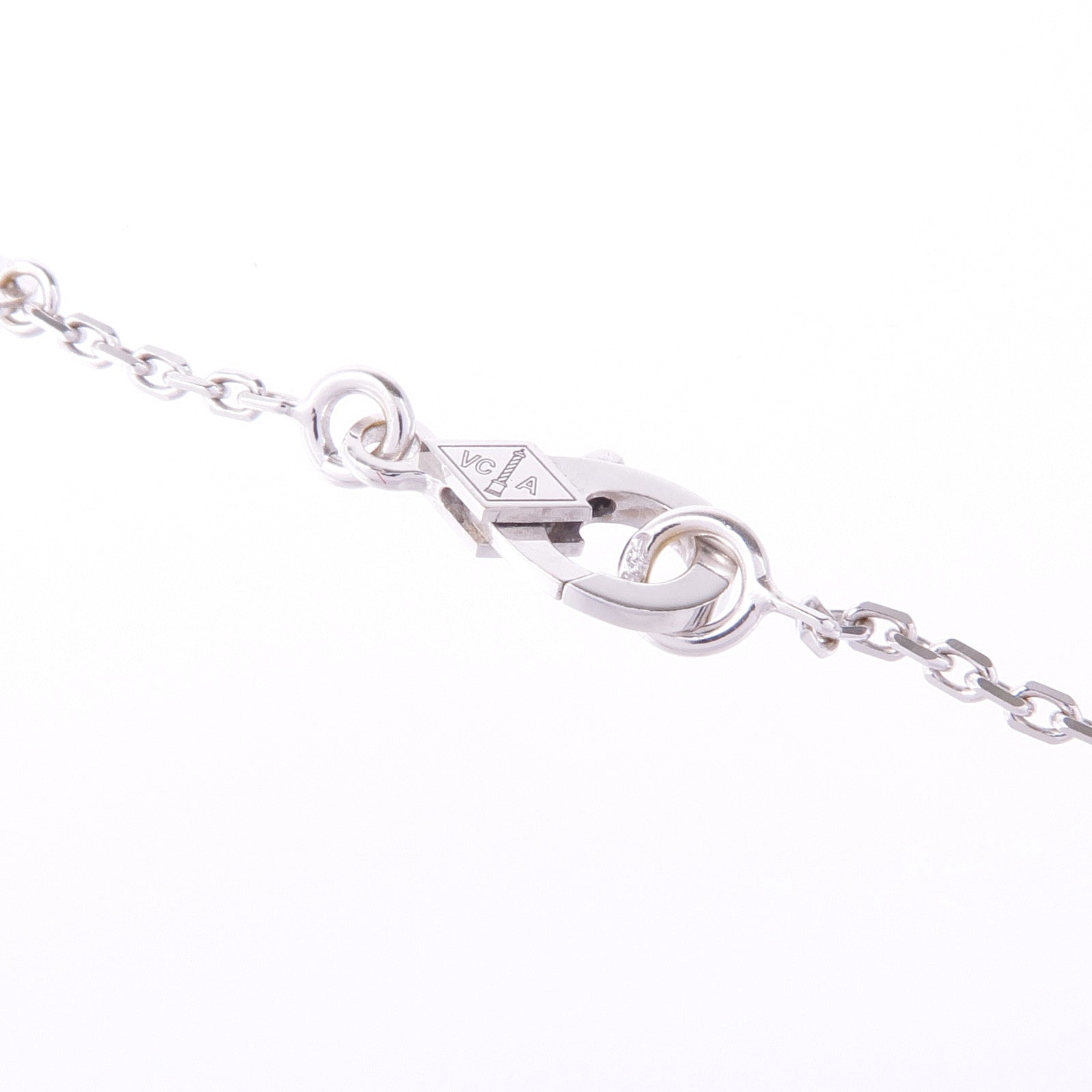 Van Cleef & Arpels 18K白金/玫瑰金Vintage Alhambra Pendant鑽石項鍊