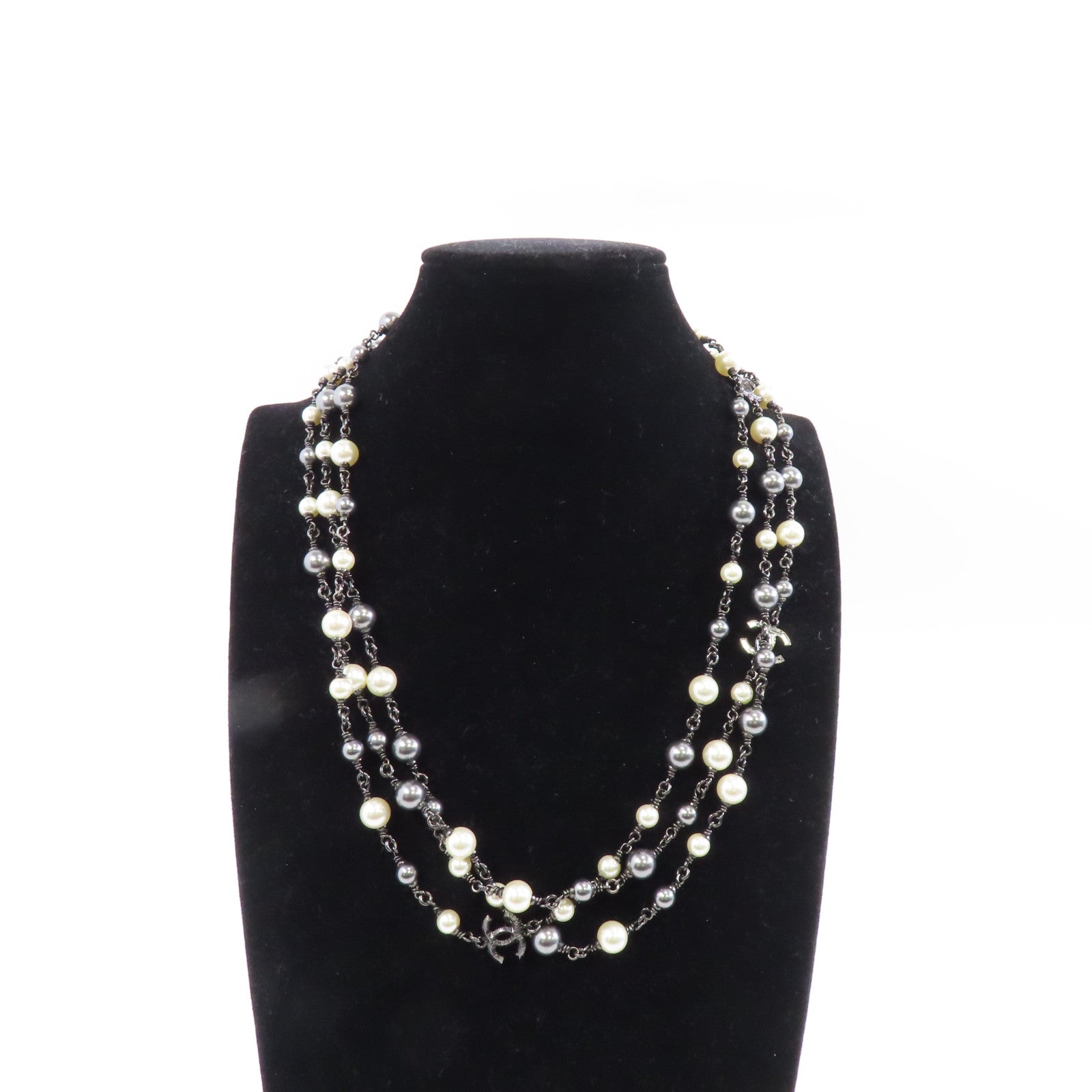 CHANEL 【激減優惠】金屬Necklace項鍊白色/銀色