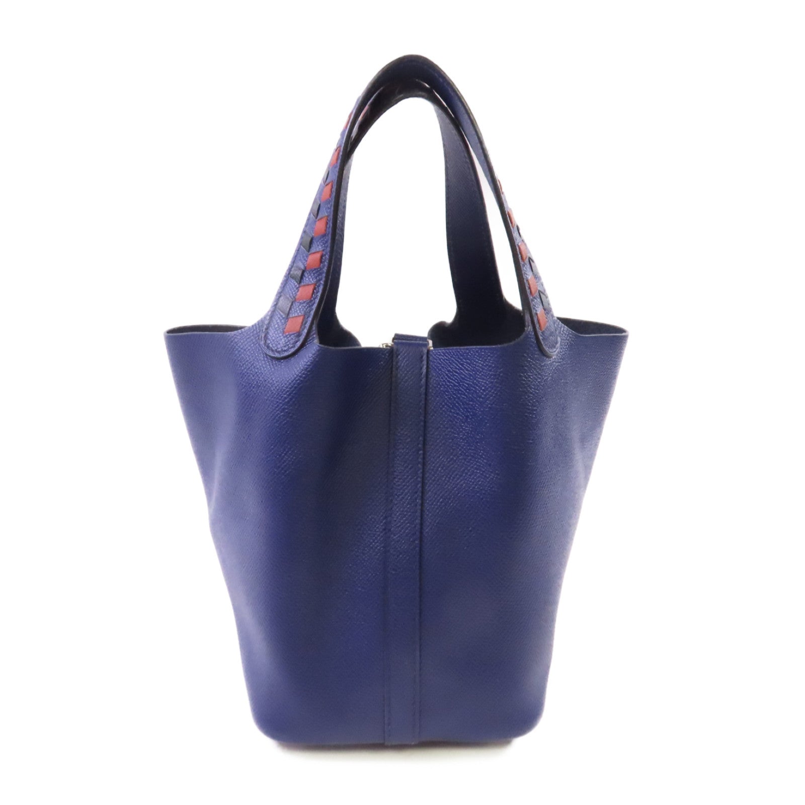HERMES Epsom皮革Picotin PM Tote Bag銀扣手挽袋藍色