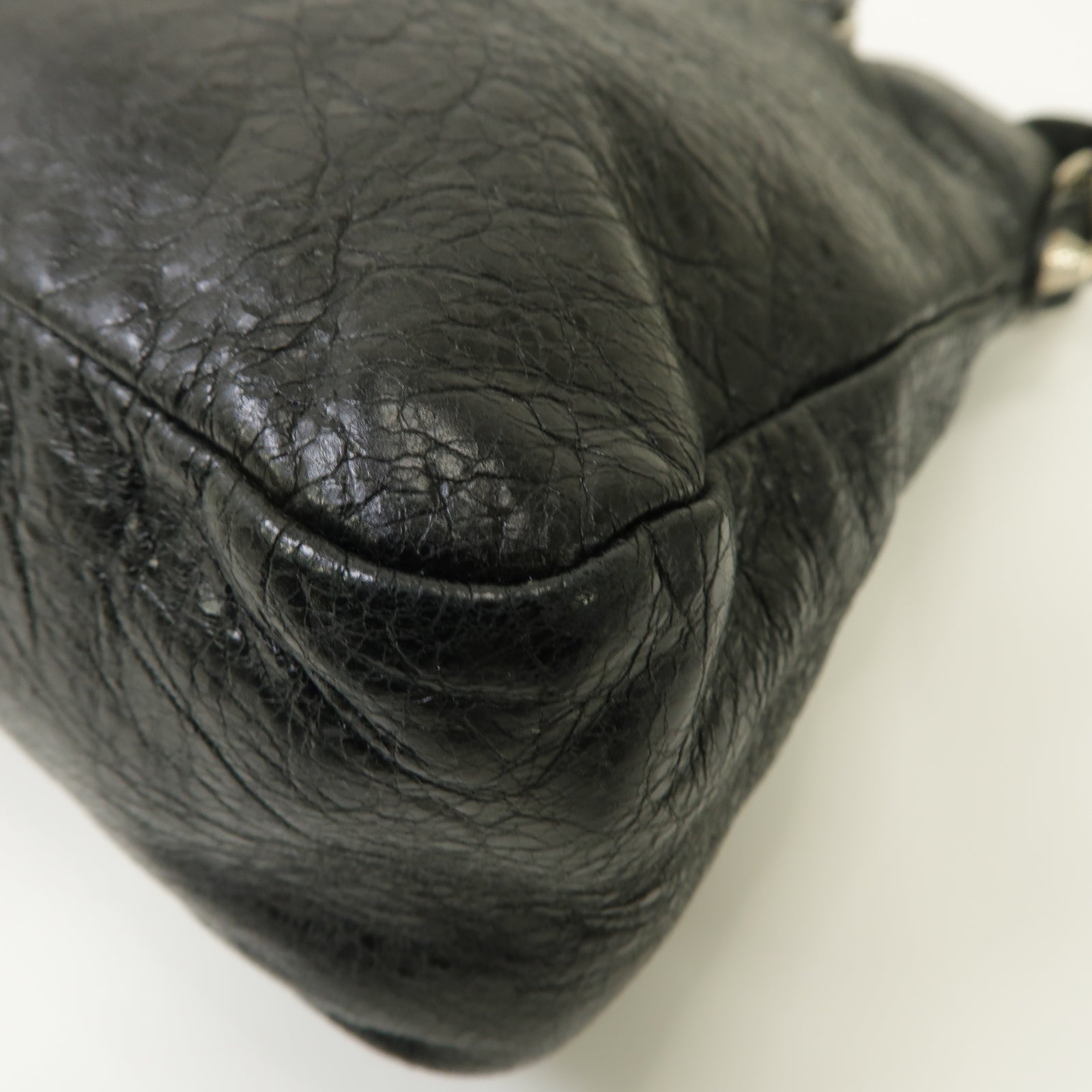 BALENCIAGA 牛皮皮革Giant Town銀扣手挽肩背兩用袋白色