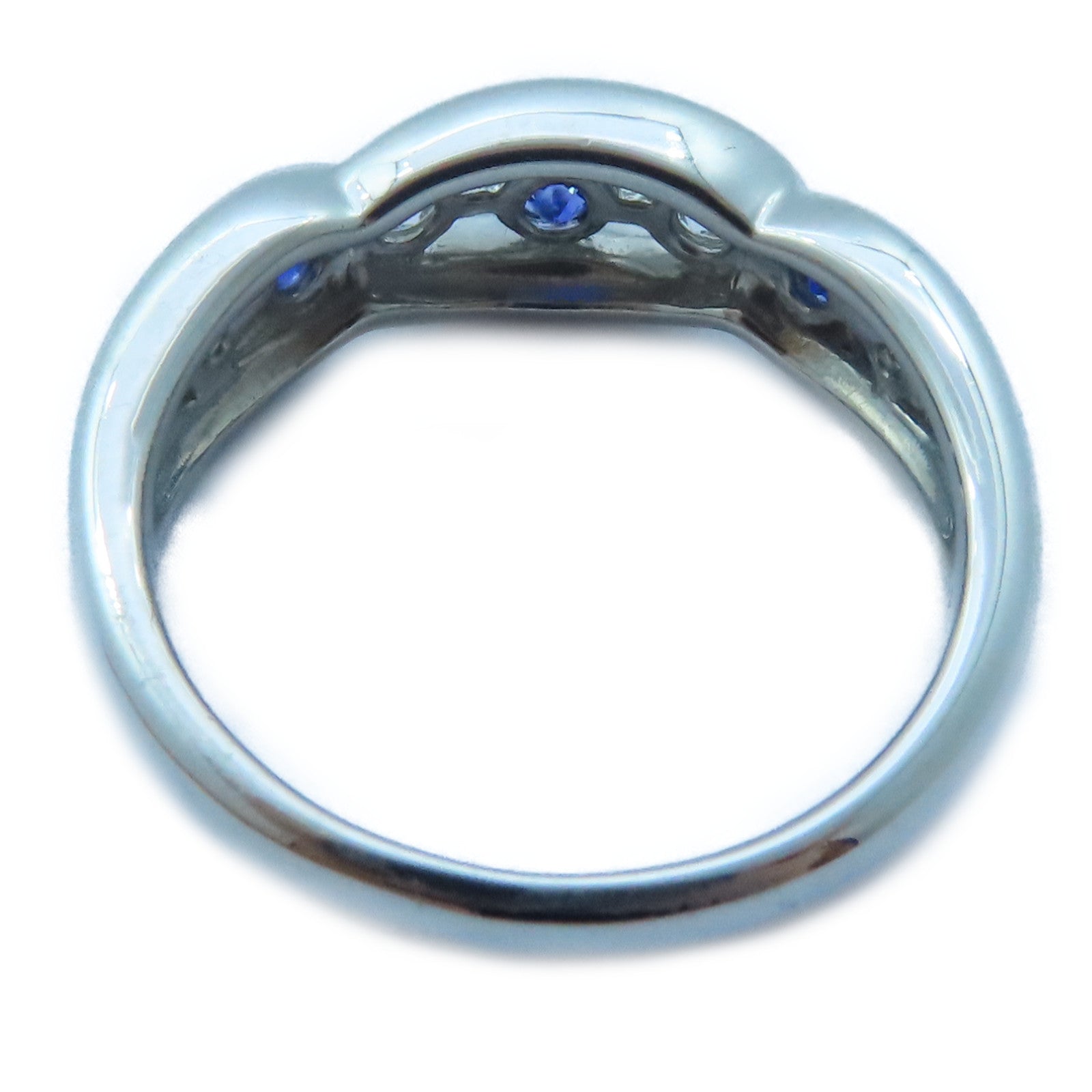 JEWELRY 【激減優惠】PT900白金Sapphire/Diamond Ring 0.35ct藍寶石/0.29ct鑽石戒指US#6.25