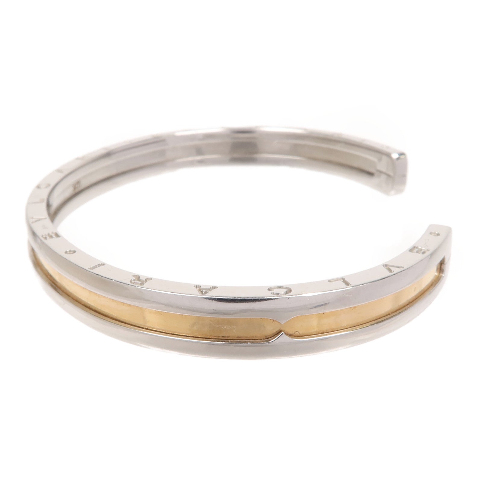 BVLGARI 18K玫瑰金/不鏽鋼Open Bangle手鐲